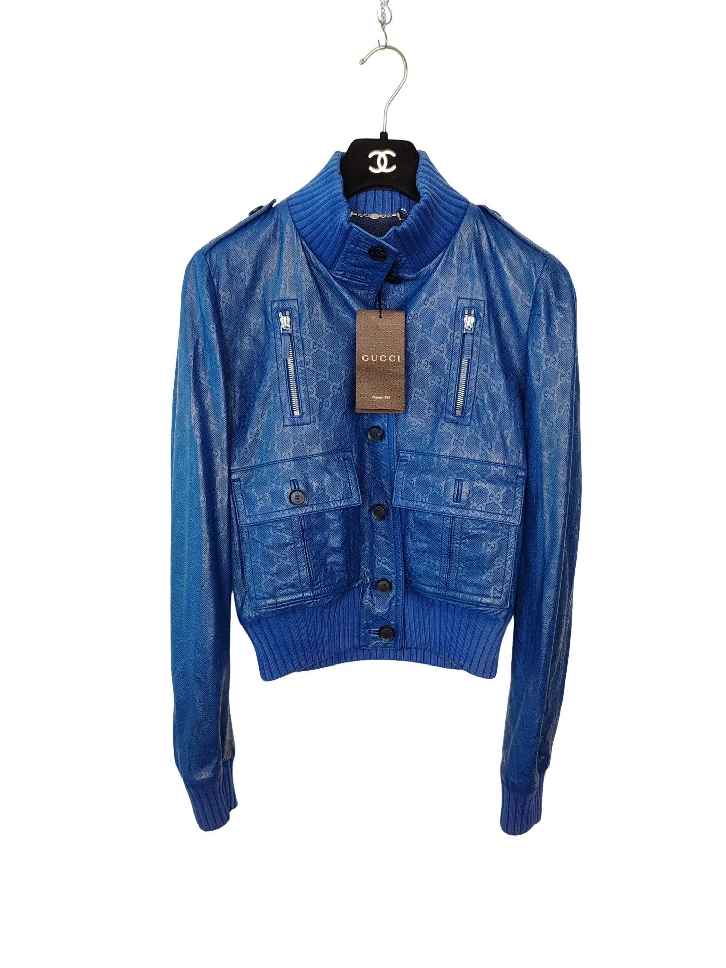 Gucci Gucci GG Embossed Leather Jacket Size 40 Size S / US 4 / IT 40 - 1 Thumbnail
