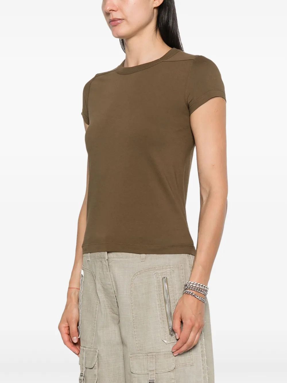 Rick Owens o1y0126 Crewneck T-Shirt in Khaki Size M / US 6-8 / IT 42-44 - 3 Thumbnail