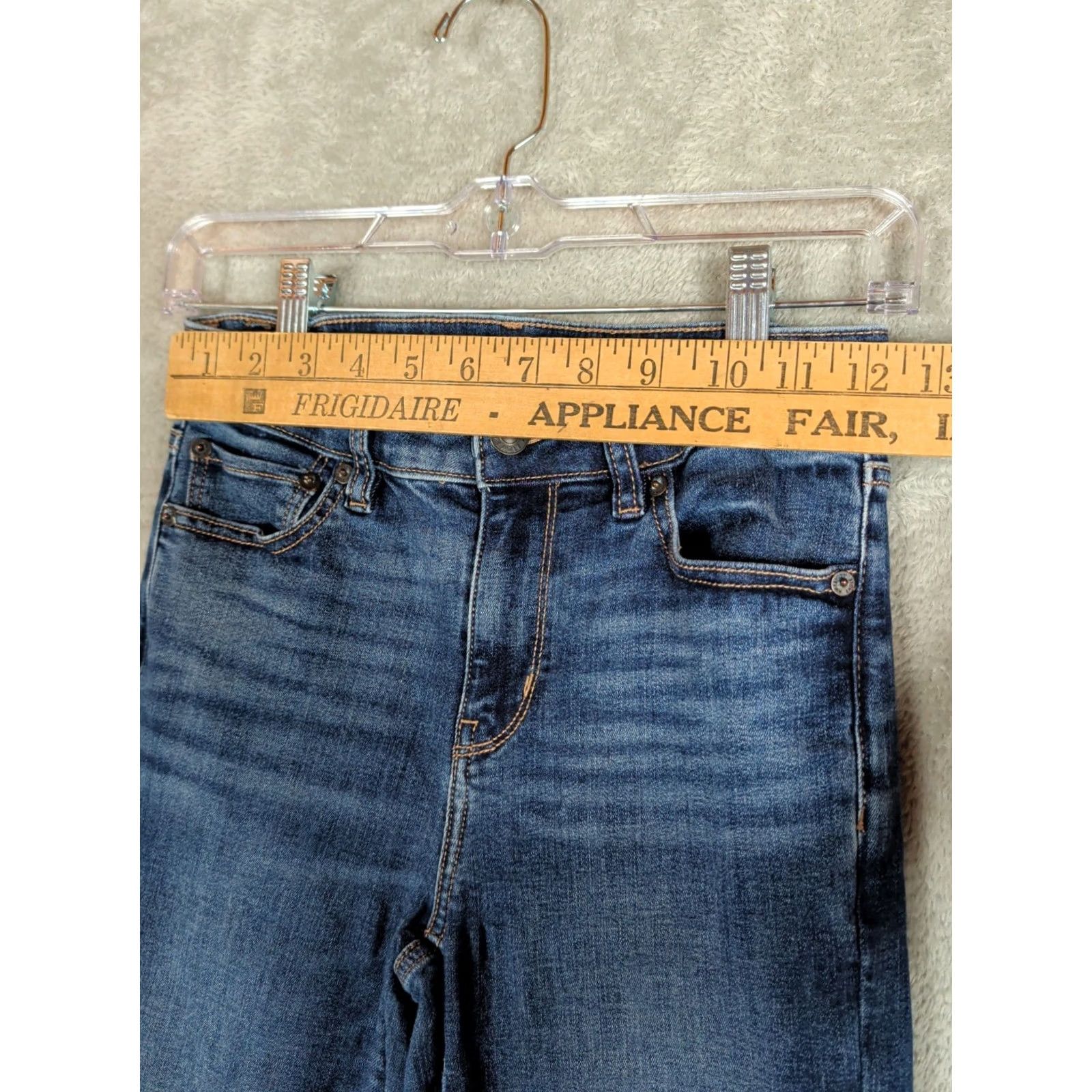American Eagle Outfitters American Eagle Festival Flare Jeans sz 0 short Stretch Hippie Boho Blue Size 25" / US 0 / IT 36 - 3 Thumbnail