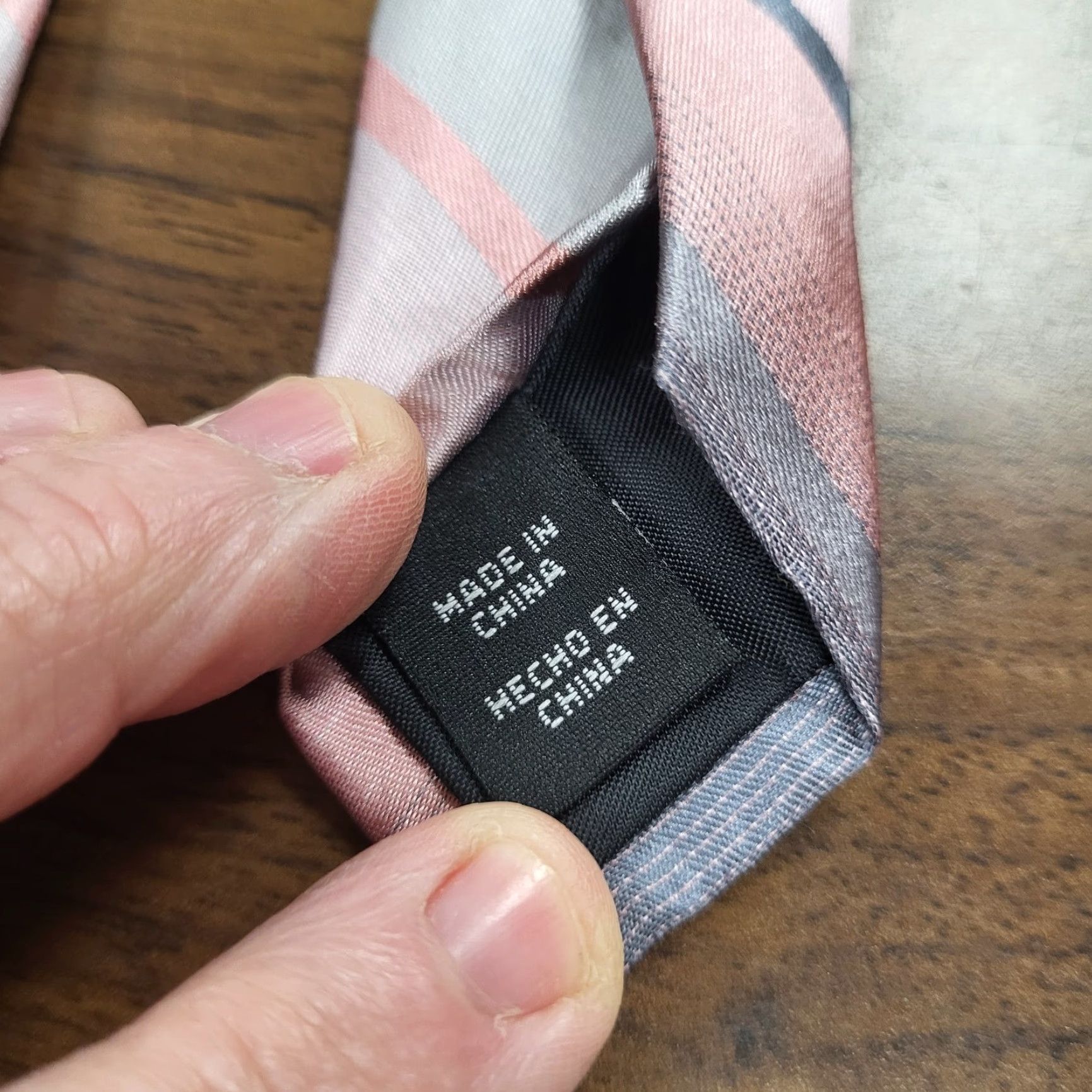 Croft & Barrow Croft & Barrow Neck Tie Mens 100% Silk Pink Grey Blue Diagonal Striped Preppy Mulitcolor Adjustable Tie Mens Size ONE SIZE - 7 Thumbnail