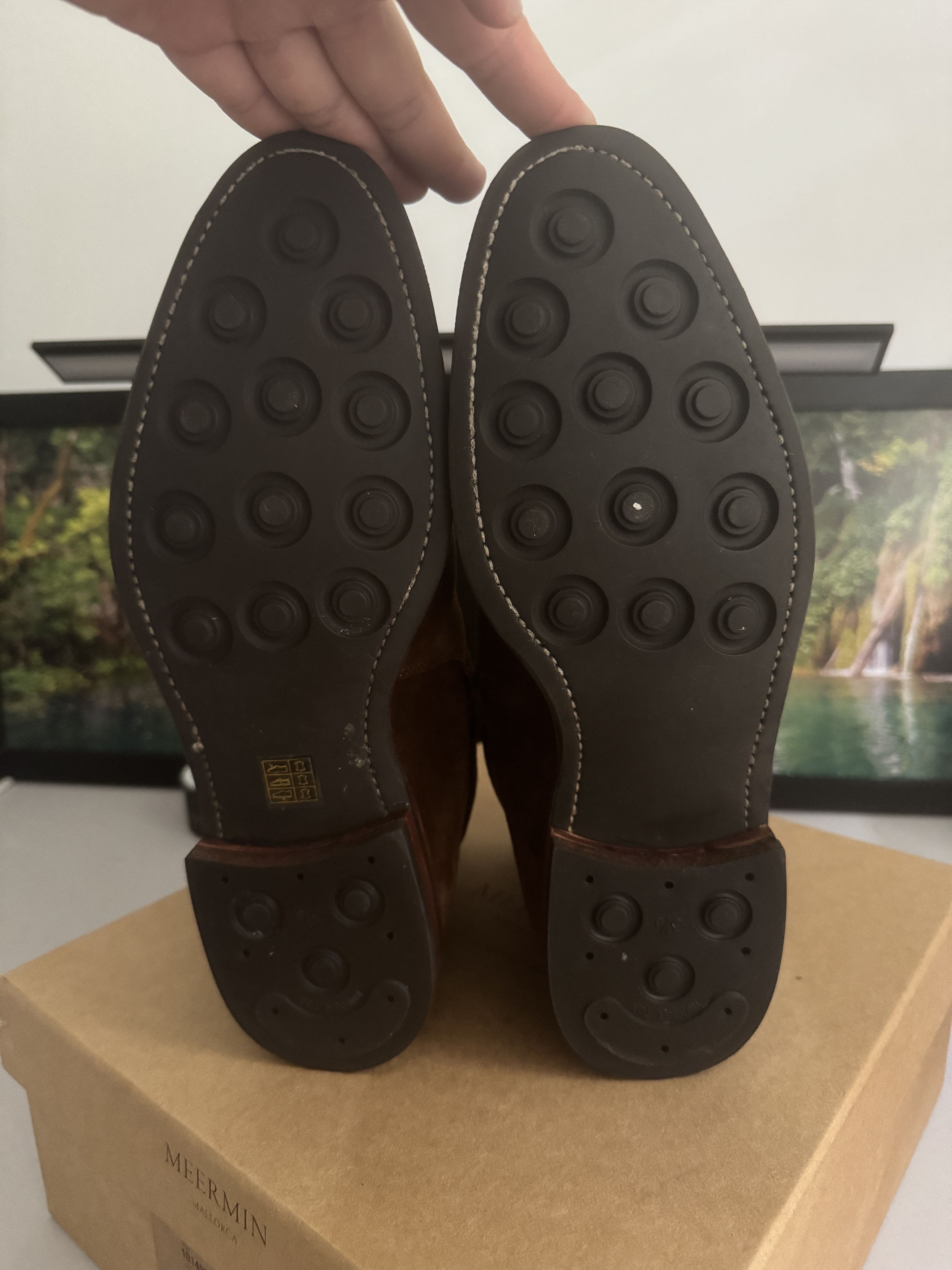 Meermin Meermin Handmade Brown Italian Suede Chelsea Jodphur Boots Size US 10.5 / EU 43-44 - 5 Thumbnail