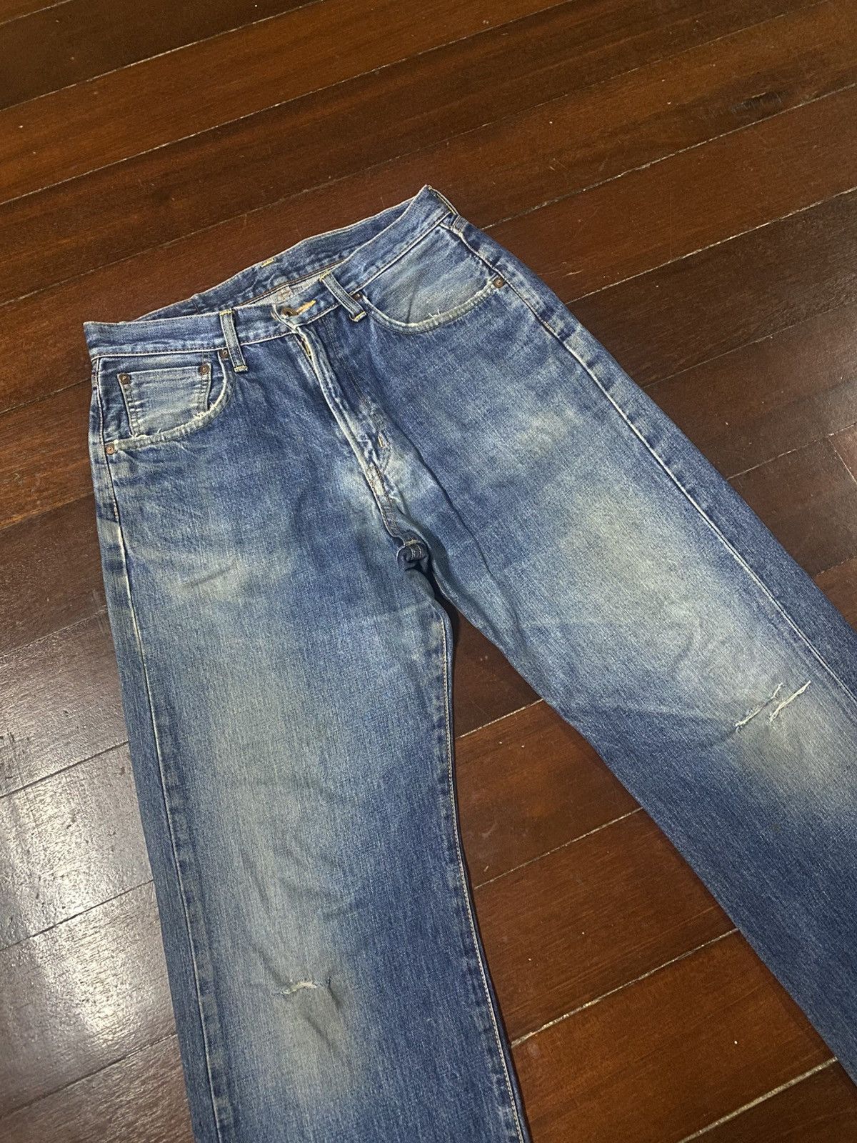 Edwin Vintage Edwin 505 Selvedge Distressed Dirty Denim Jeans Size US 32 / EU 48 - 6 Thumbnail