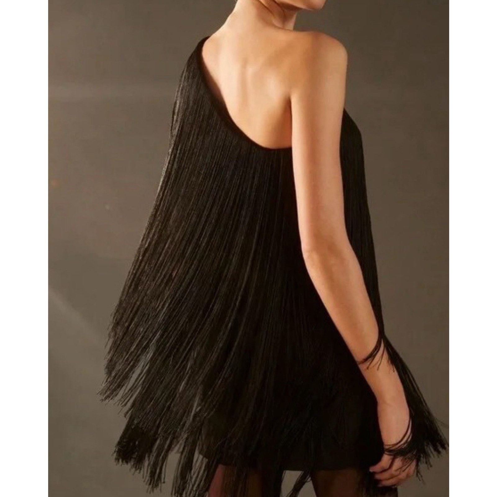 Anthropologie HUTCH Anthropologie ONE-SHOULDER FRINGED MINI SIZE M A001937 Size M / US 6-8 / IT 42-44 - 3 Thumbnail