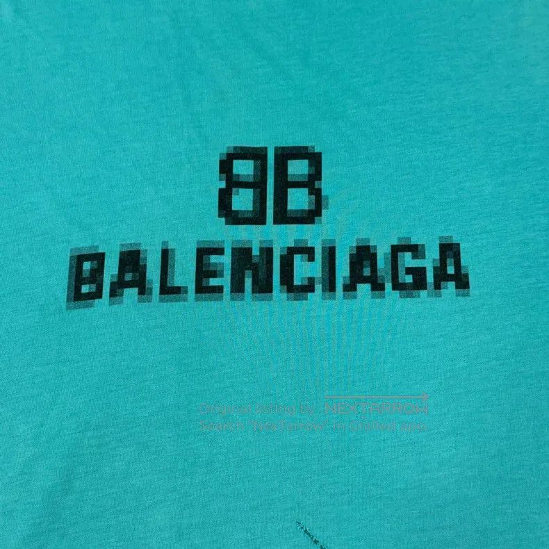 Balenciaga Balenciaga Lake Green Destroyed Mosaic Short Sleeve Size US XS / EU 42 / 0 - 3 Thumbnail