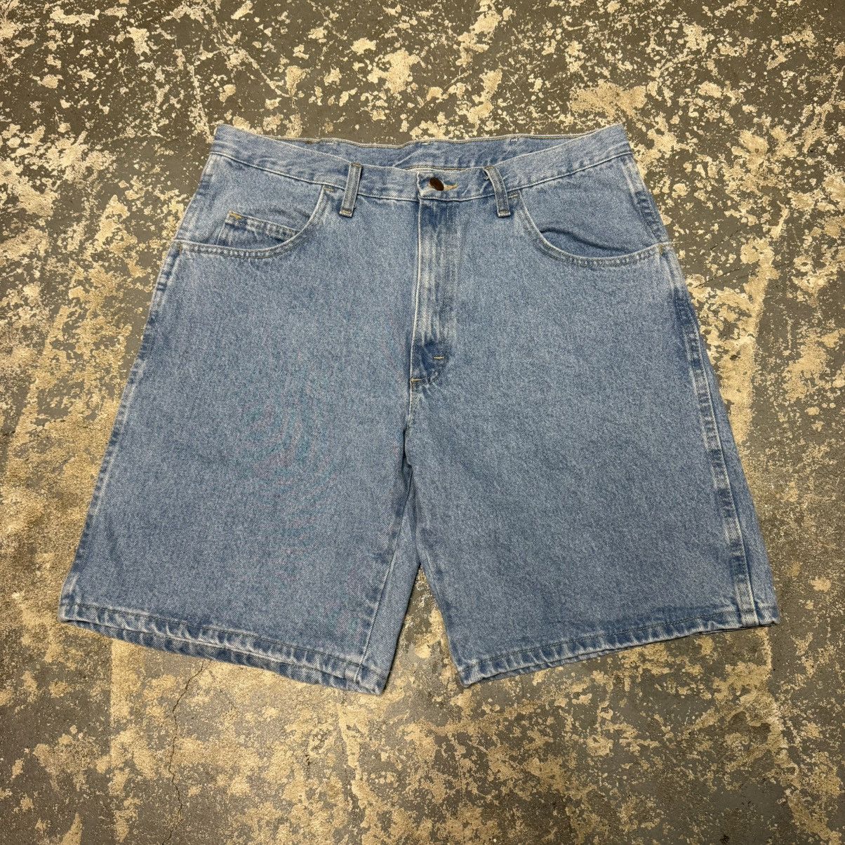 Other Vintage Wrangler Light Wash Y2K Baggy Shorts Jorts Size US 35 - 3 Thumbnail