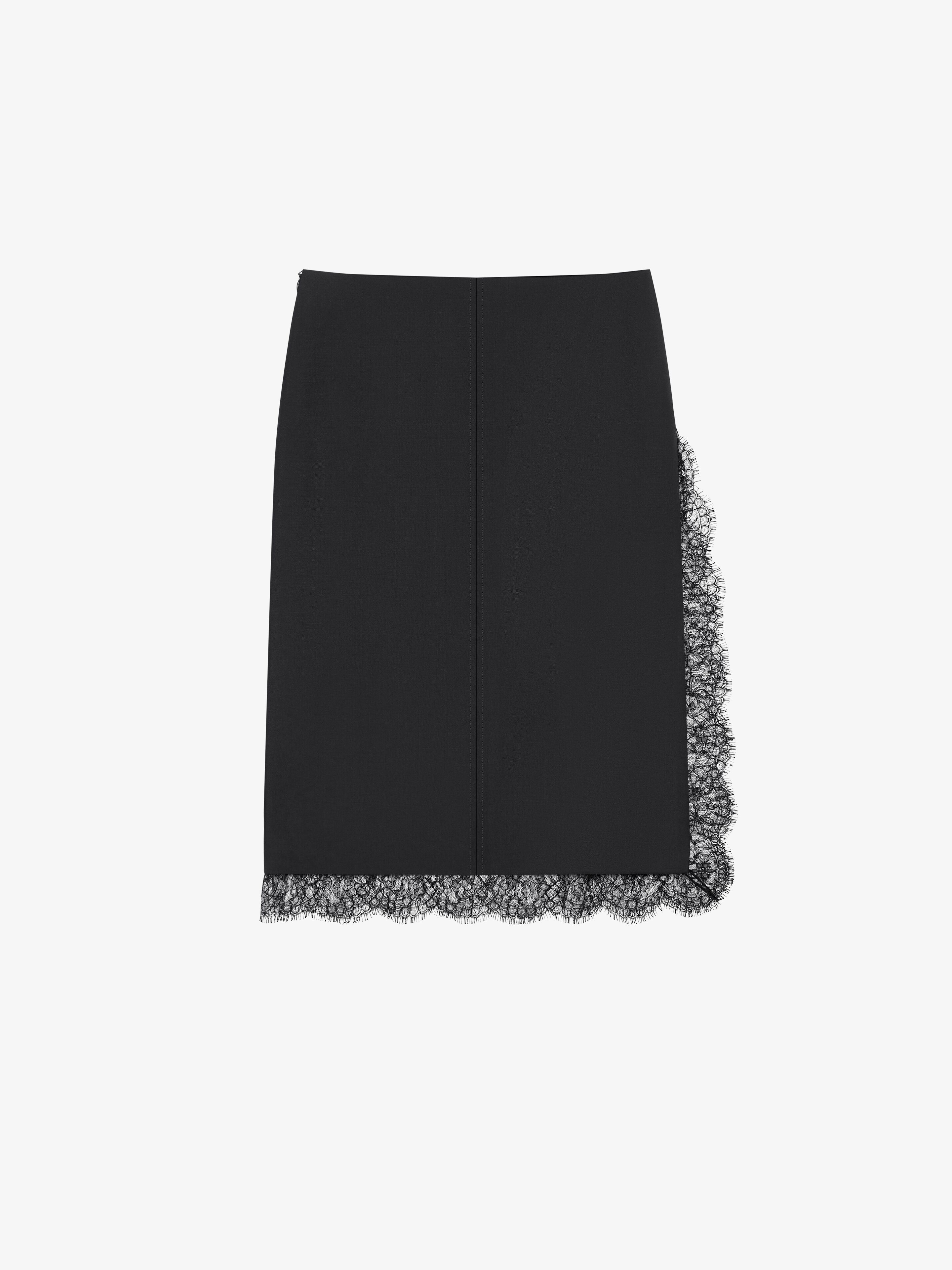 Givenchy o1w1db10325 Lace Details Skirt in Black Size 30" / US 8 / IT 44 - 1 Thumbnail