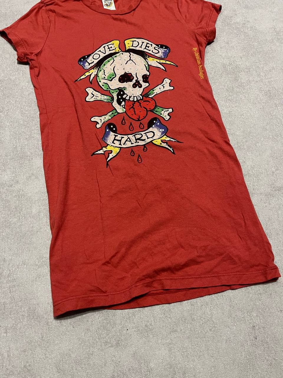 Ed Hardy Vintage Ed Hardy Women`s Red Logo Print T Shirt Size S Size S / US 4 / IT 40 - 5 Thumbnail