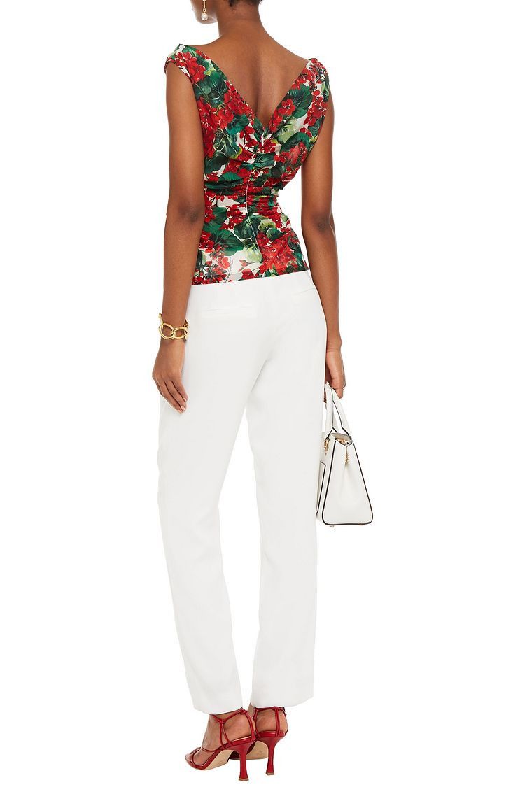 Dolce & Gabbana o1y0925 Floral-Print Crop Top in Multicolor Size XS / US 0-2 / IT 36-38 - 3 Thumbnail