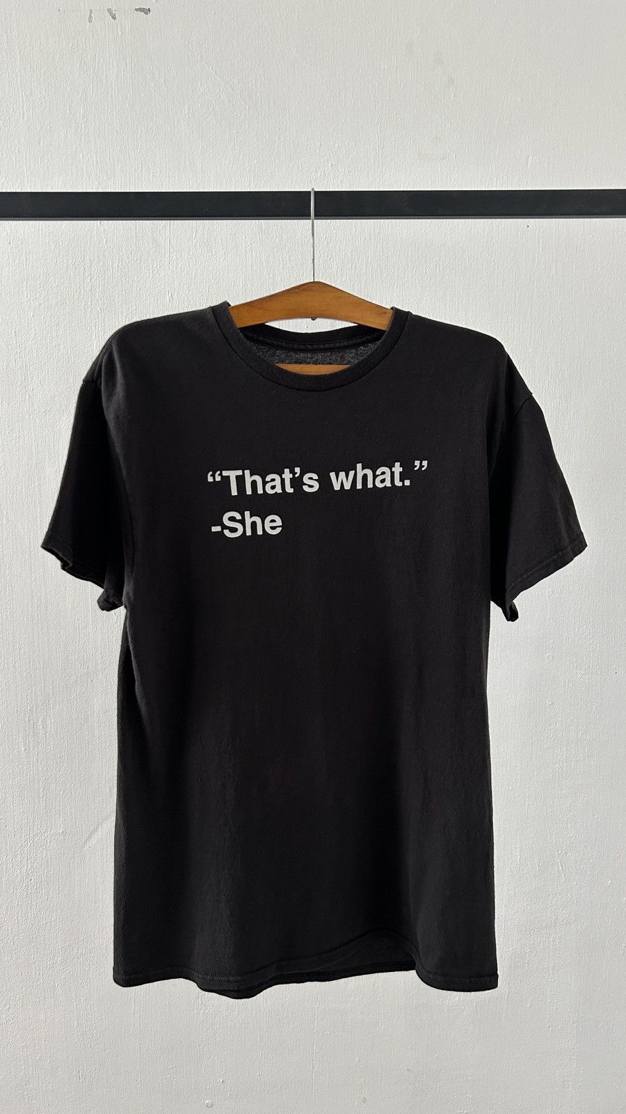 Vintage 1990s Wording Tee - That’s What She Size US M / EU 48-50 / 2 - 4 Thumbnail