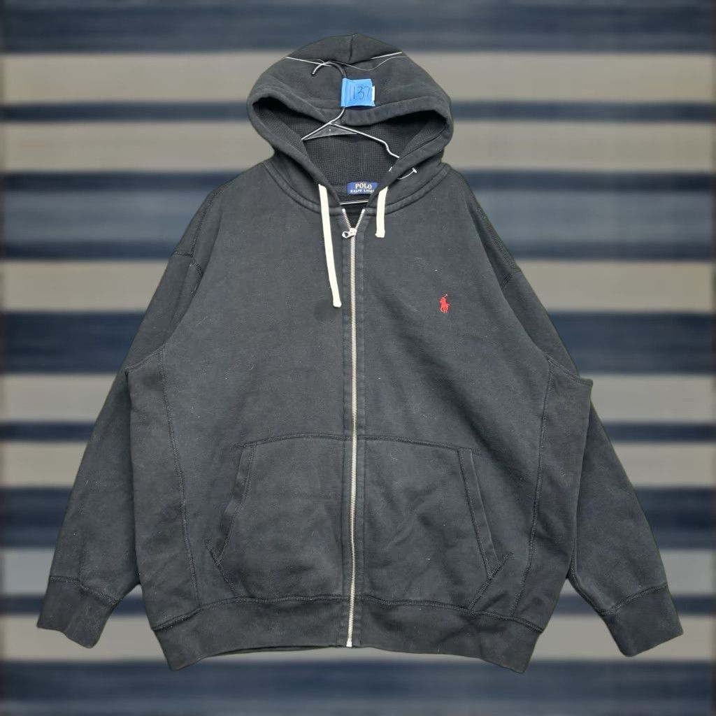 Polo Ralph Lauren VINTAGE Polo Ralph Lauren Hoodie Mens 2XB Pony Logo Heavyweight Full Zip Black Thermal Size US XXL / EU 58 / 5 - 1 Thumbnail