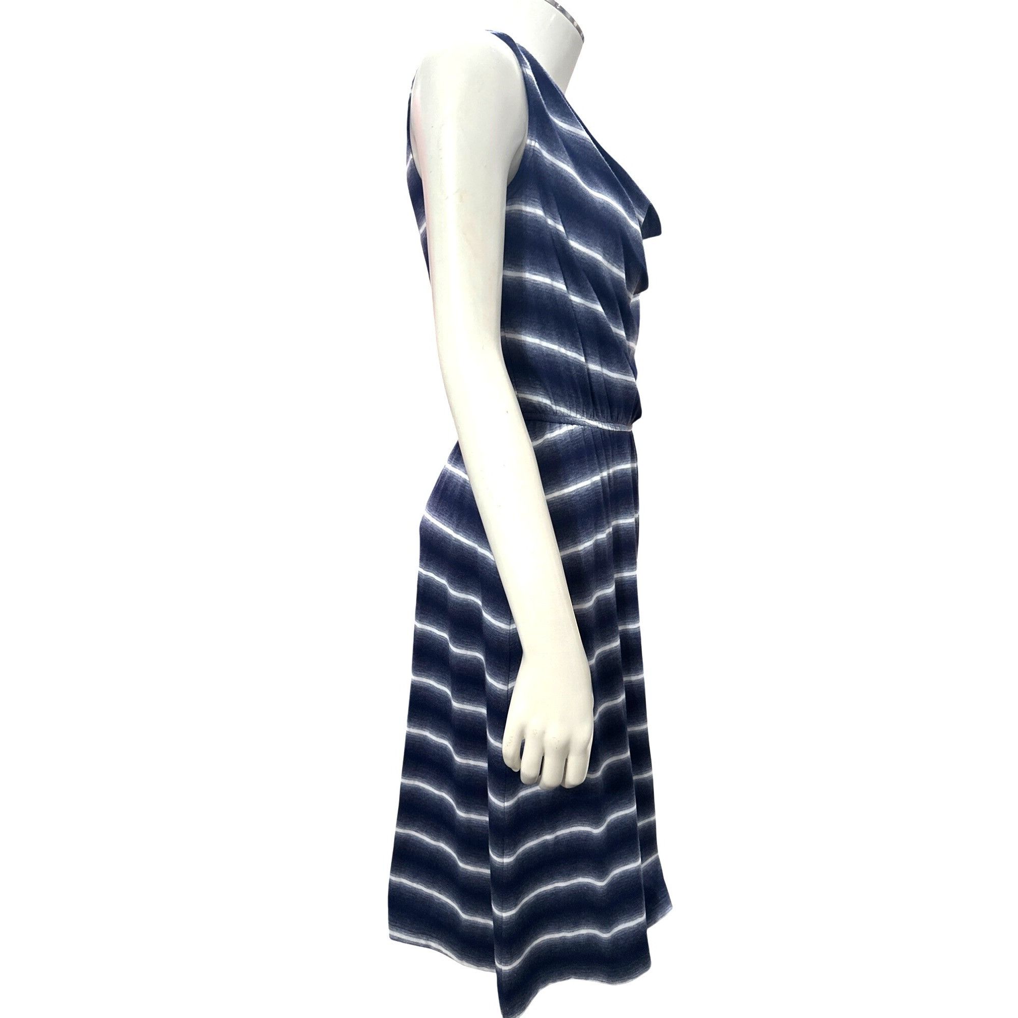 Other AB Studio XS Navy Striped Sleeveless Cowl Neck Dress Nautica Size XS / US 0-2 / IT 36-38 - 7 Thumbnail