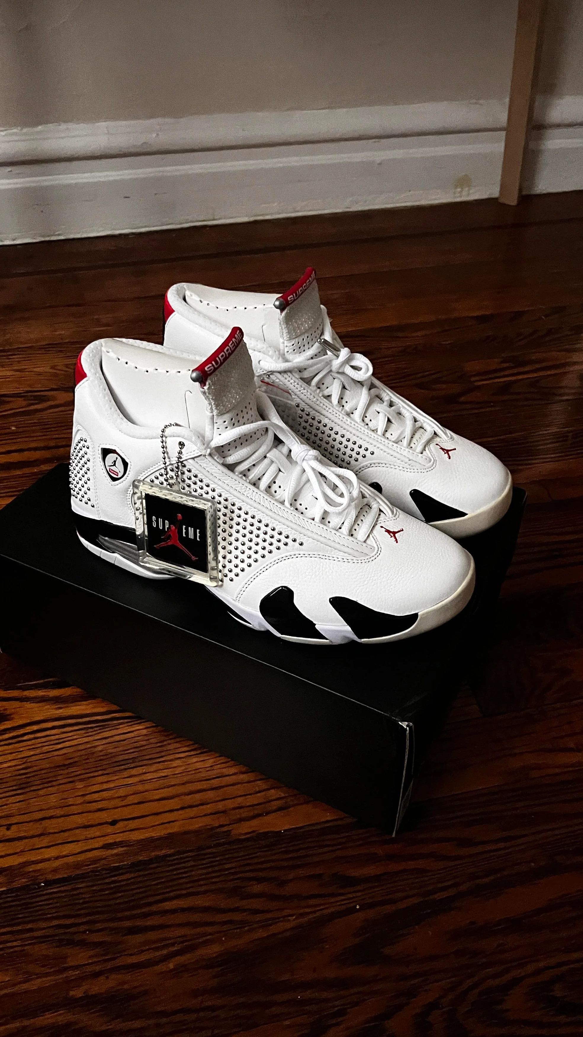 Jordan Brand × Supreme Supreme Jordan 14 black white Red | Grailed