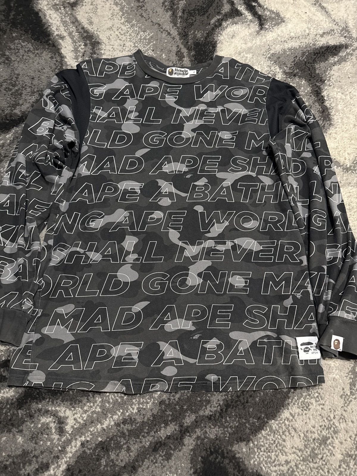 Bape Bape Long Sleeve T-Shirt Size US XL / EU 56 / 4 - 1 Thumbnail