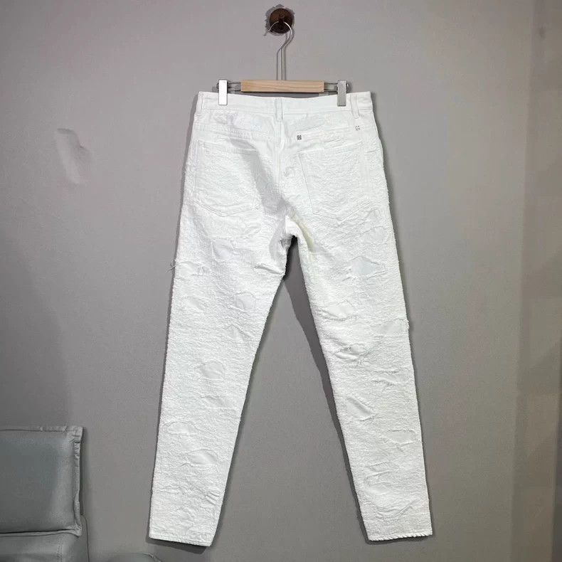 Givenchy Givenchy Distressed white denim pants Size US 33 - 2 Thumbnail