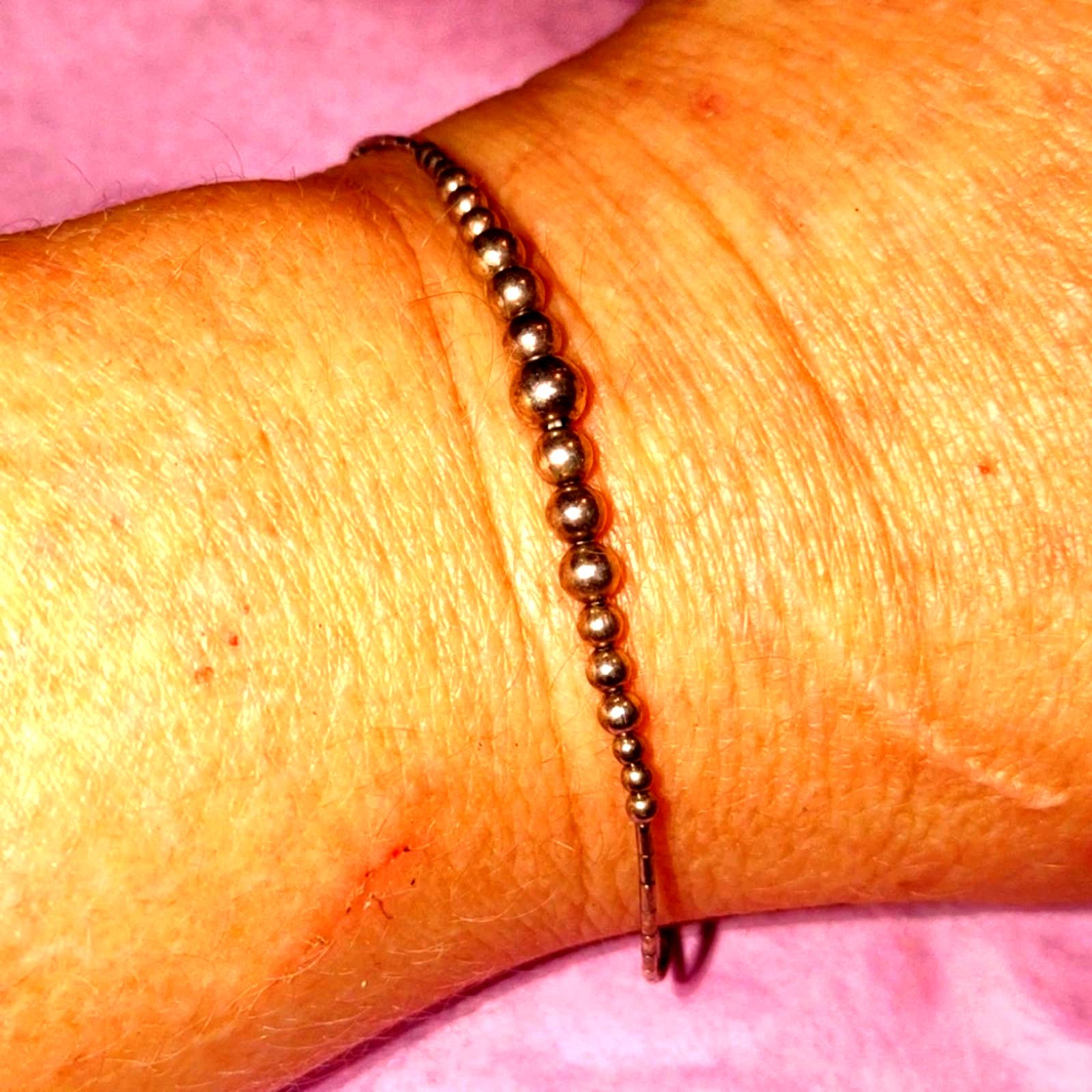 Vintage Vintage Sterling silver beaded bracelet Size ONE SIZE - 1 Preview