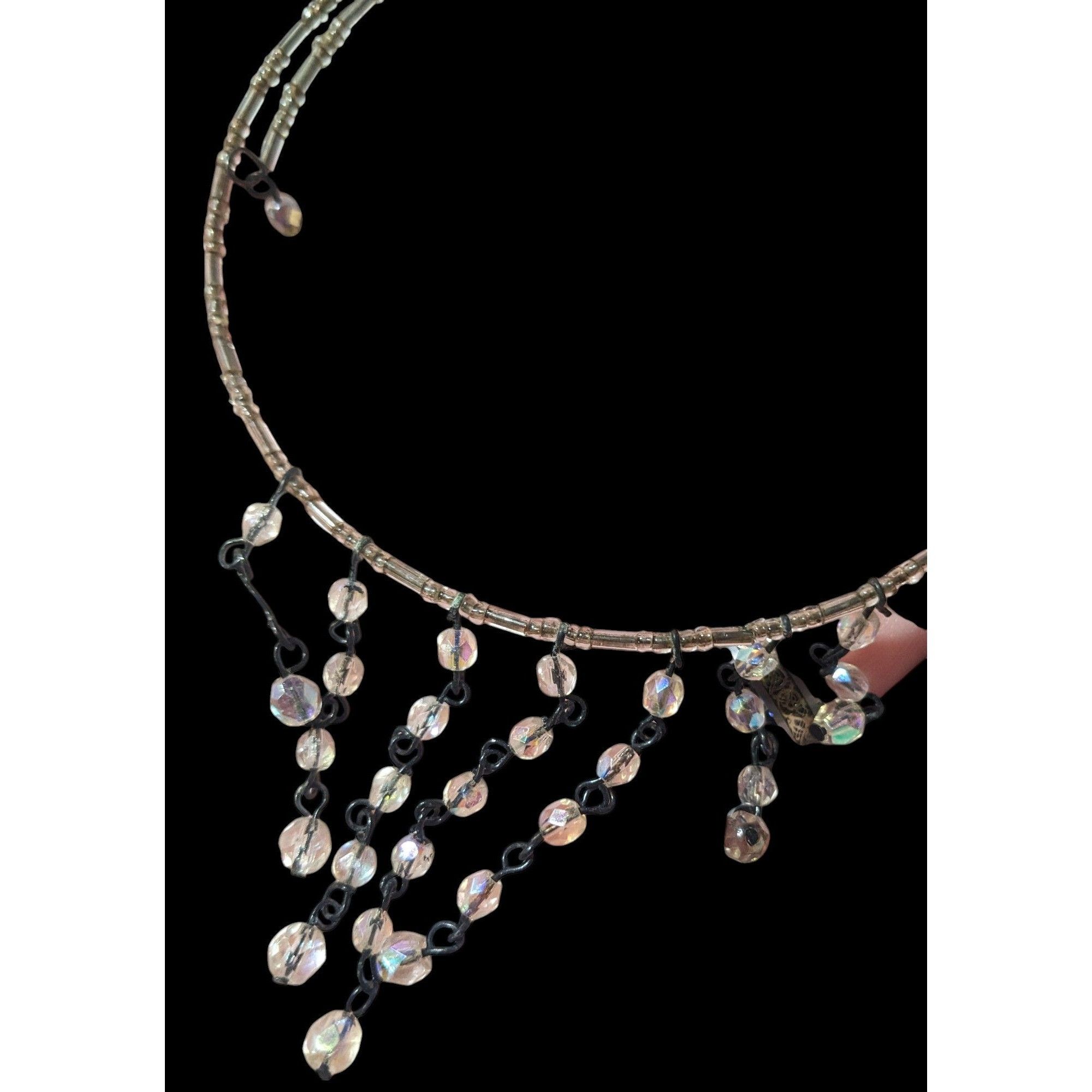 Other Y2K Style Aurora Borealis Beaded Fringe Coil Necklace Size ONE SIZE - 5 Thumbnail