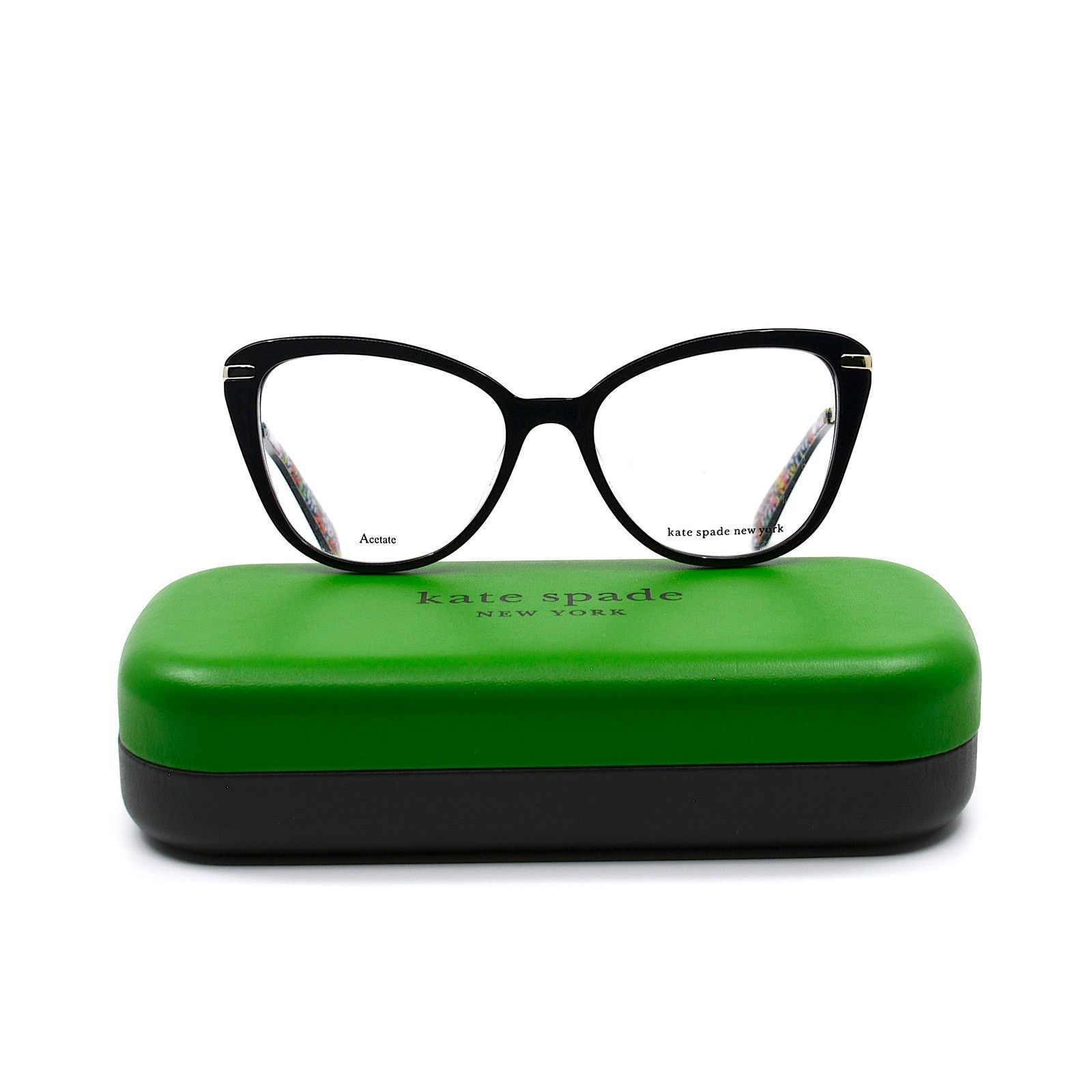 Kate Spade NEW KATE SPADE FLAVIA 807 BLACK GOLD EYEGLASSES FRAME Size ONE SIZE - 6 Thumbnail