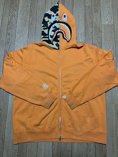 Bape Shark Hoodie Orange | Grailed