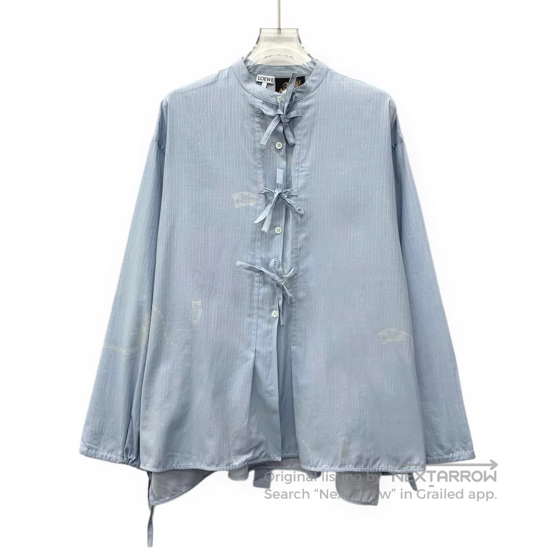Loewe light blue lizard patterned long sleeve shirt. Size US XXS / EU 40 - 1 Thumbnail