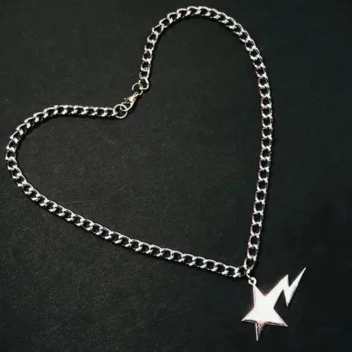 ZAGIRI Handmade Star bolt lightning Cuban Chain Necklace Choker Size ONE SIZE - 1 Thumbnail