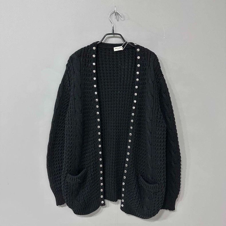 Saint Laurent Paris Saint Laurent Paris Studded Cardigan Woven with Thick Threa Size US XS / EU 42 / 0 - 1 Thumbnail
