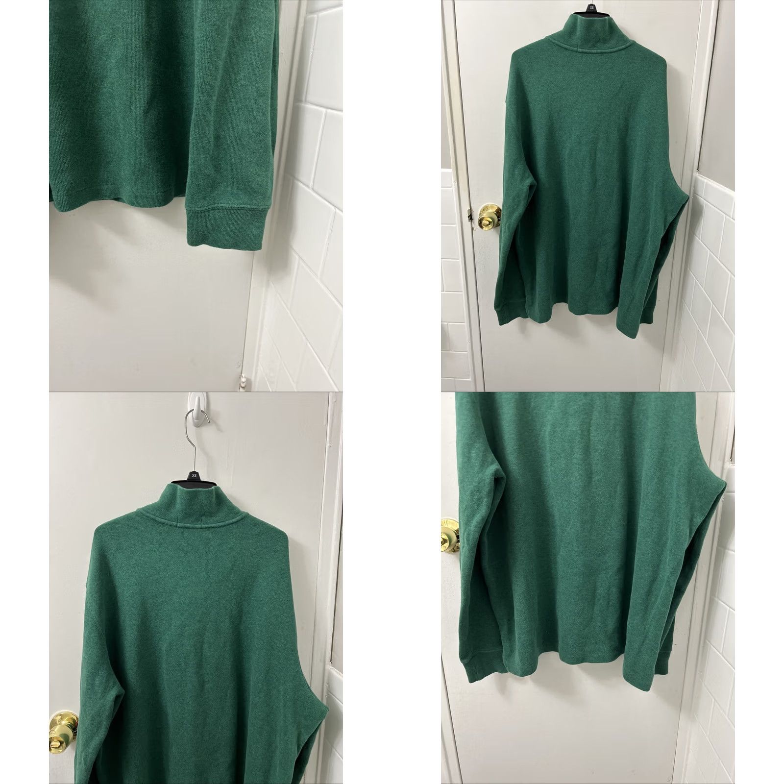 Ralph Lauren Polo Ralph Lauren Sweater Mens XL Green 1/4 Zip Pullover Rib Knit High Neck Long Sleeve Embroidered Pony Logo Classic Preppy Size US XL / EU 56 / 4 - 8 Thumbnail