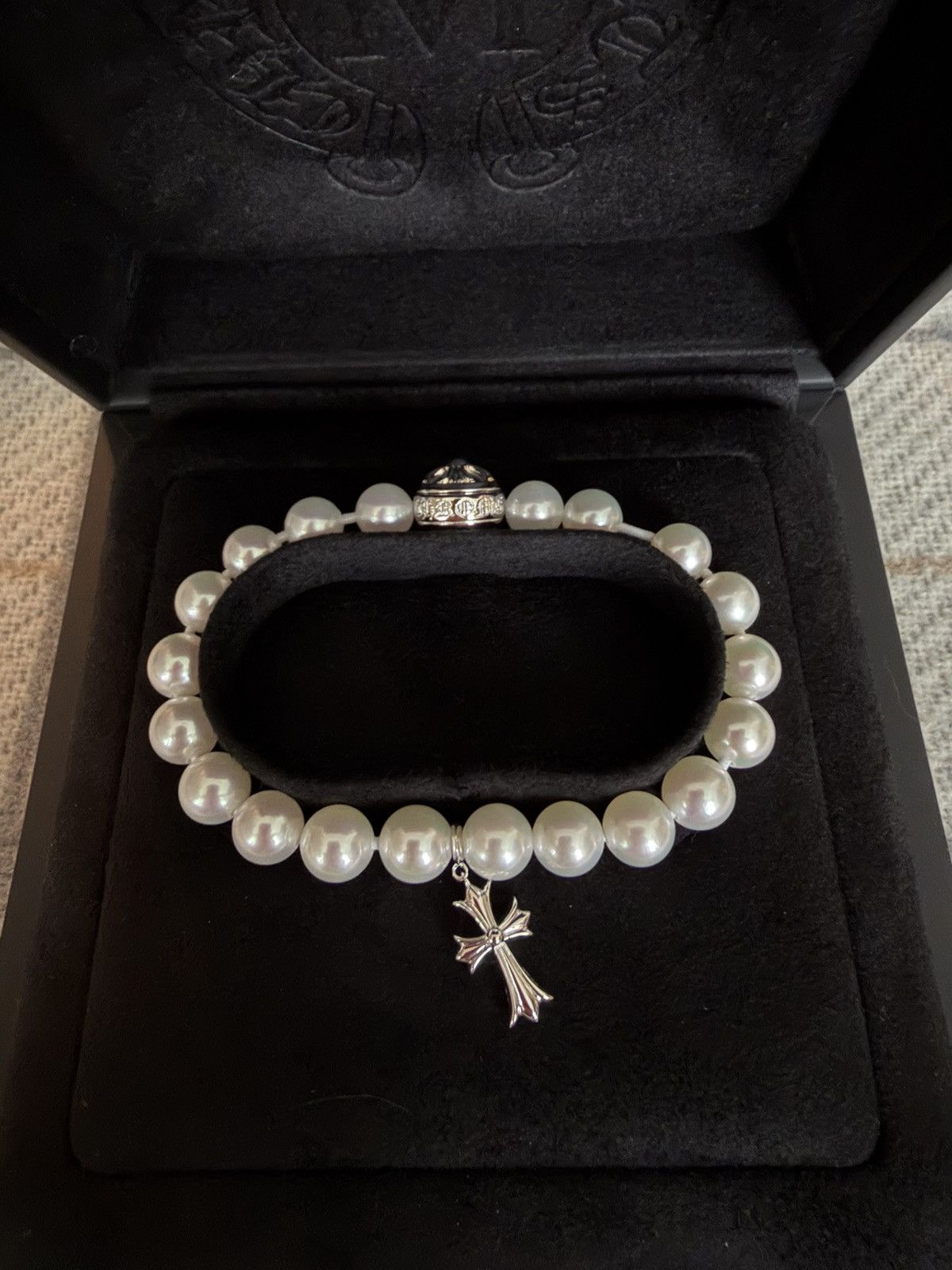 Chrome Hearts Chrome Hearts X Mikimoto 18K White Gold Akoya Pearl Bracelet Size ONE SIZE - 1 Thumbnail