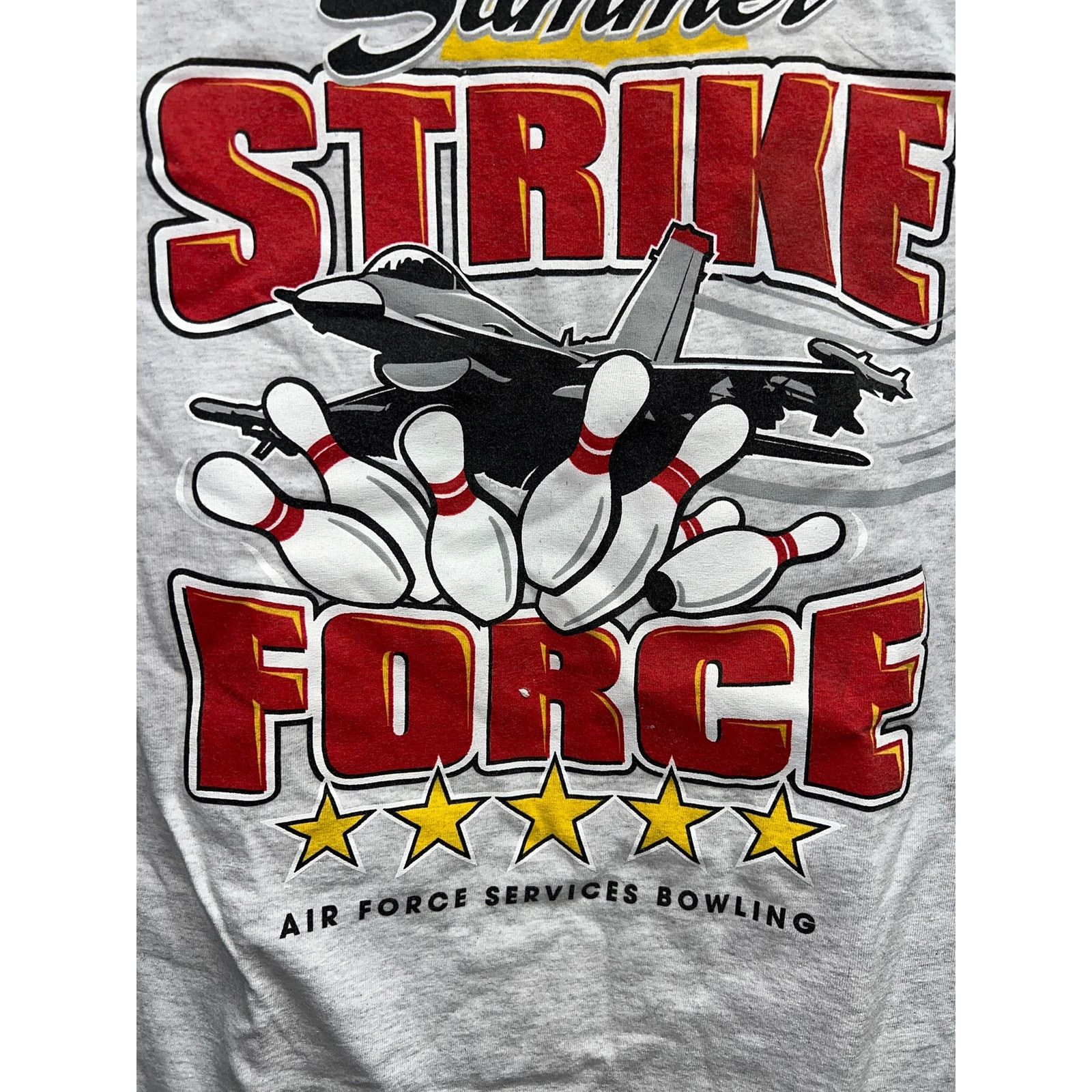 Gildan Air Force Shirt Bowling Services Strike Force Tee Gray Small Size US S / EU 44-46 / 1 - 6 Thumbnail