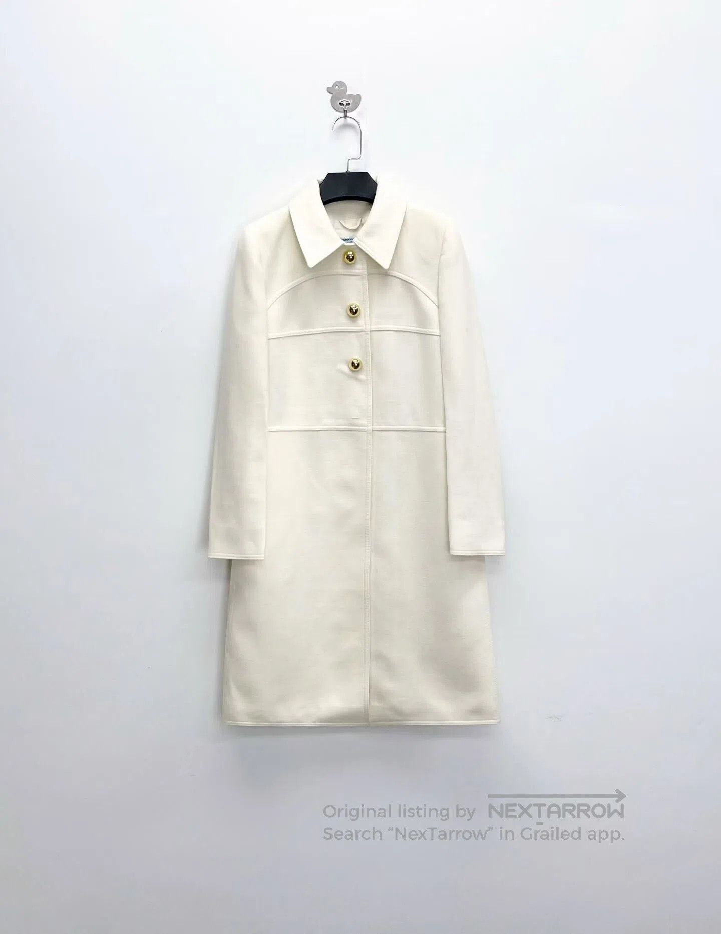 Prada Prada Beige Gold Button Wool Coat. Size S / US 4 / IT 40 - 1 Thumbnail