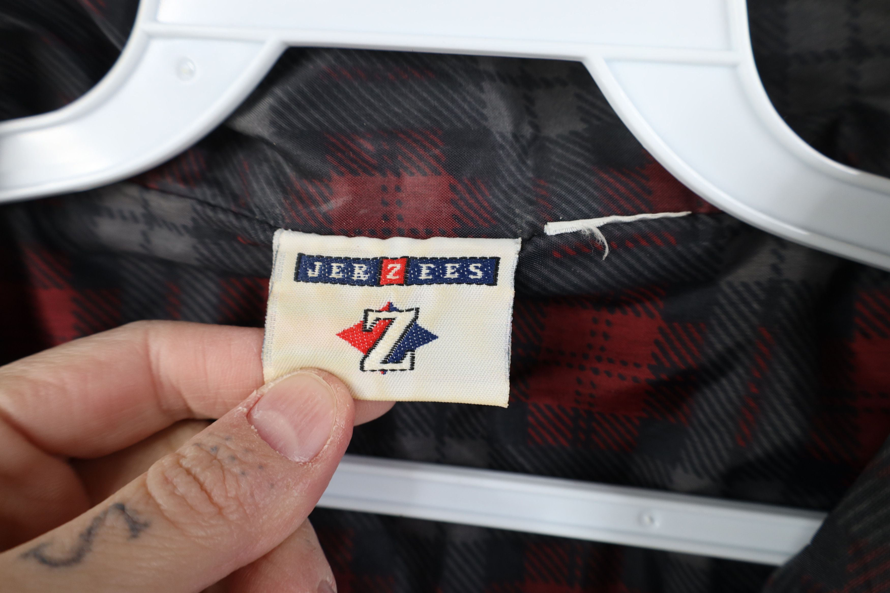 Vintage Vintage 90s Streetwear Full Zip Windbreaker Jacket Red Plaid Size US XL / EU 56 / 4 - 6 Thumbnail