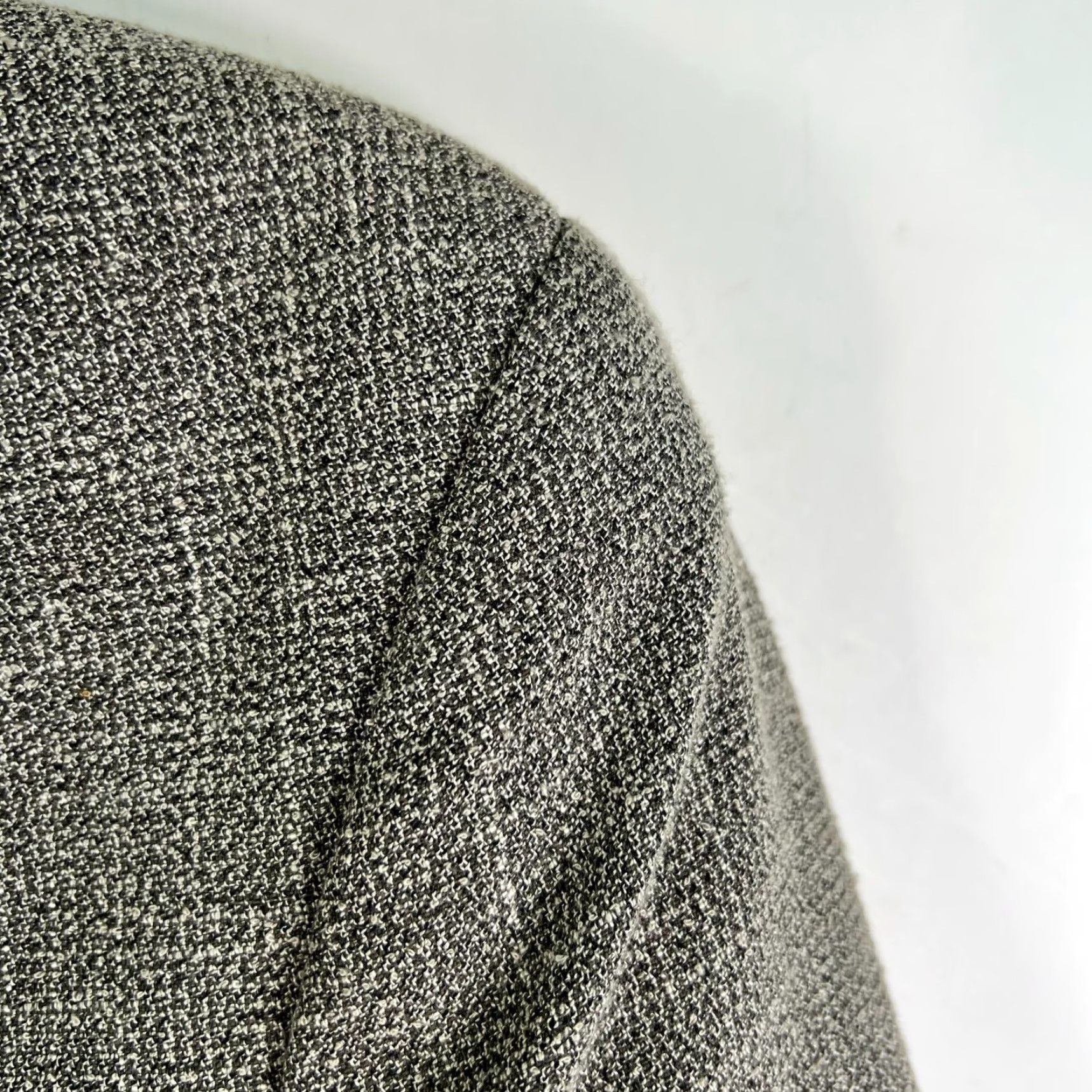 Vintage Jay Jacobs Blazer Shirt Mens 2XL Gray Tweed Texture Notch Single-Breasted Three-Button Jacket Casual Business Party/Cocktail Travel Sports Size 48R - 2 Thumbnail