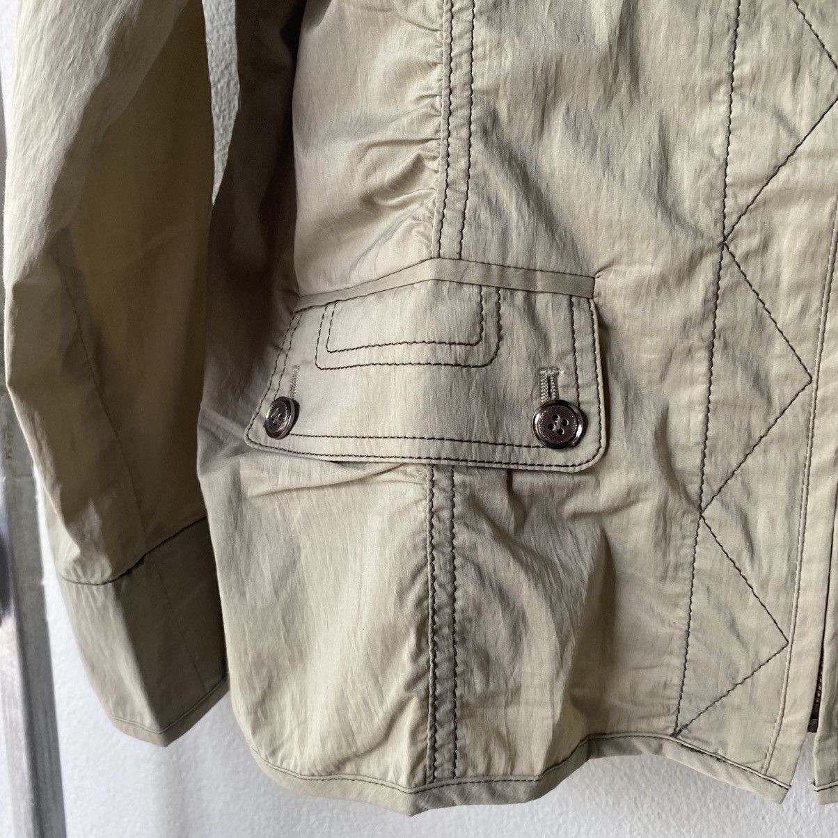 Kansai Yamamoto KANSAI BIS Beige Zip Jacket with Pocket Detail Size M / US 6-8 / IT 42-44 - 6 Thumbnail