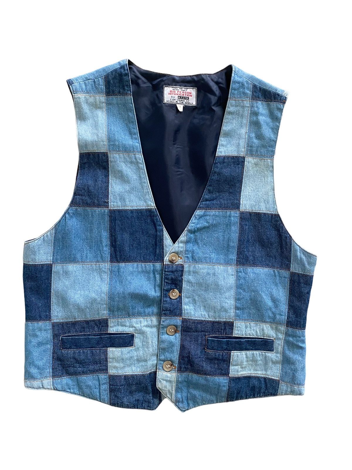 Indigo × Japanese Brand × Kapital Kountry Vintage A.T.L.D Patchwork Denim Vest Indigo nice design Size US M / EU 48-50 / 2 - 2 Thumbnail