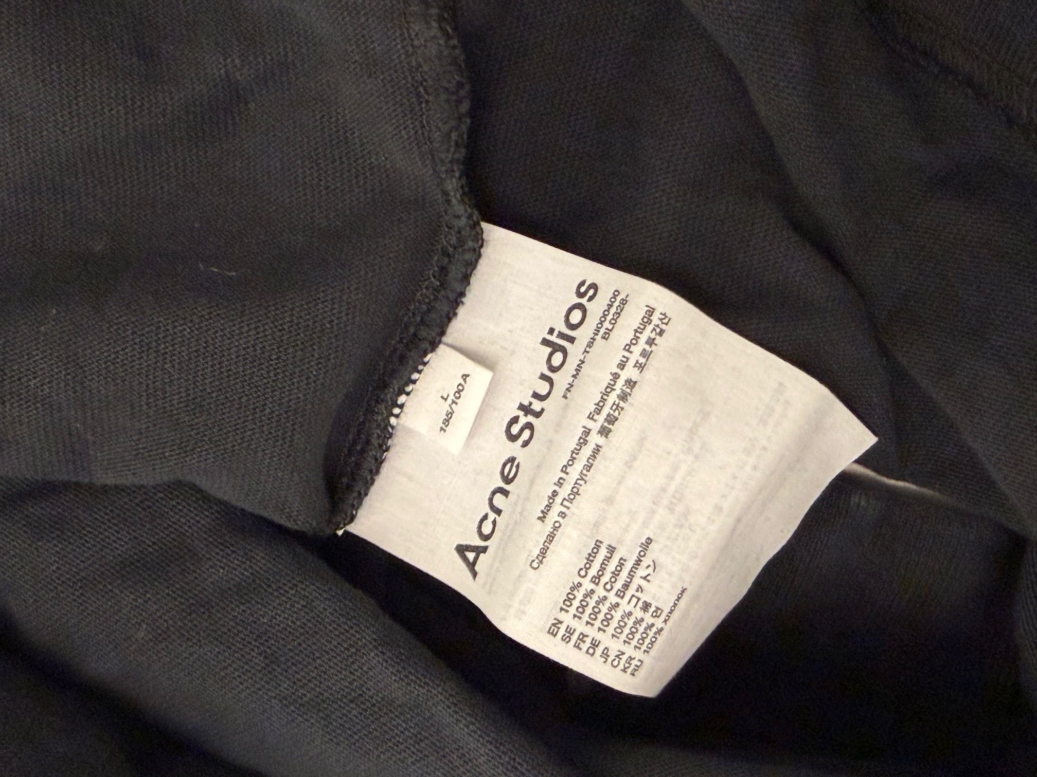 Acne Studios Elco Chain Rib Oversized L T-Shirt in Faded Gray/Black Size US L / EU 52-54 / 3 - 4 Thumbnail
