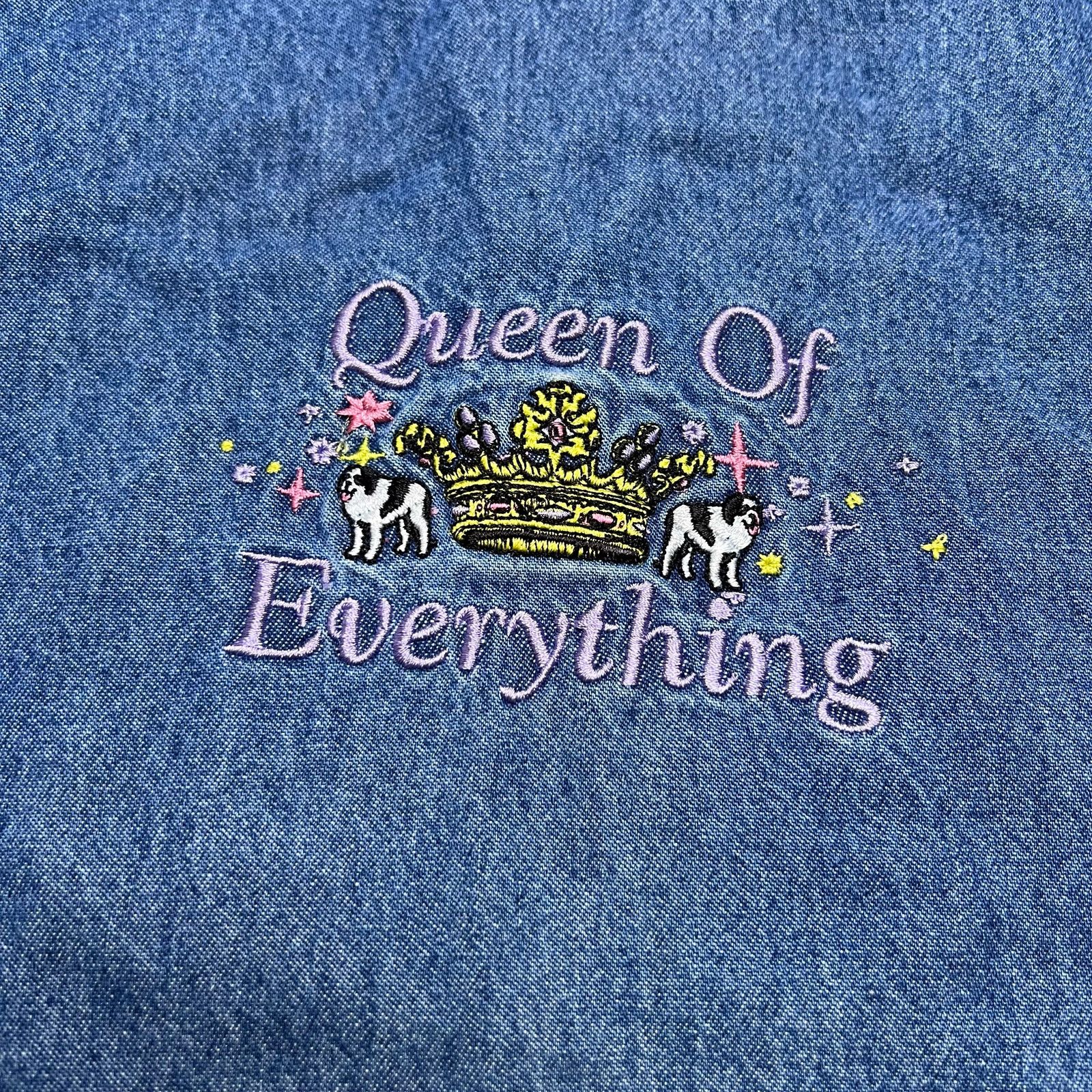 Big Dogs Vintage Big Dog Denim Embroidered Overall Dress Women 18/20 Size XXL / US 16-18 / IT 52-54 - 5 Thumbnail