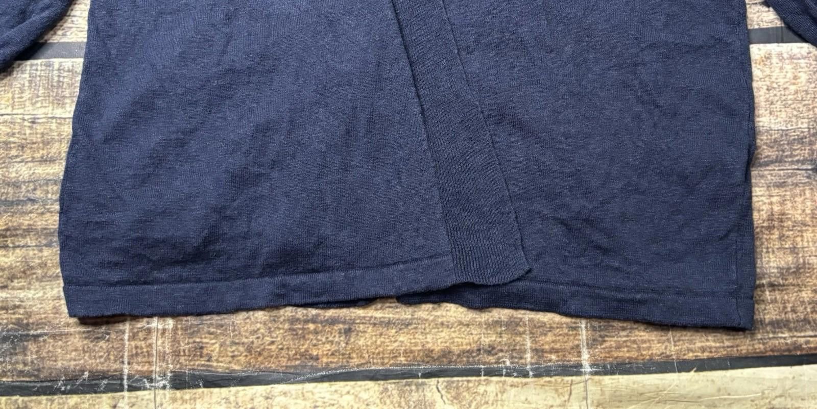 Other J Jill Cardigan Sweater Womens Large Linen Blend Open Navy Size L / US 10 / IT 46 - 5 Thumbnail