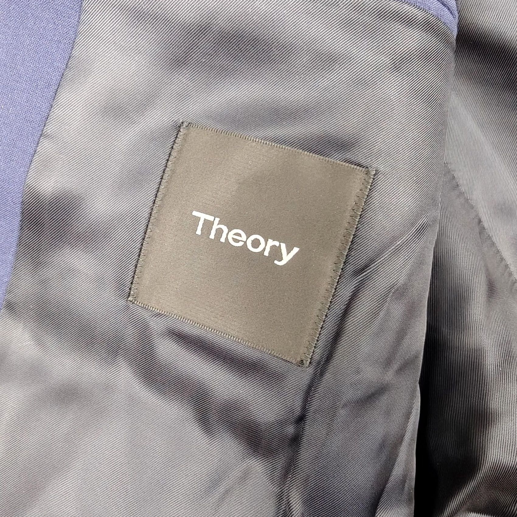 Theory Theory Blazer Mens 40R Blue Wool Stretch Two Button Suit Jacket Notch Lapel Size 40R - 4 Thumbnail