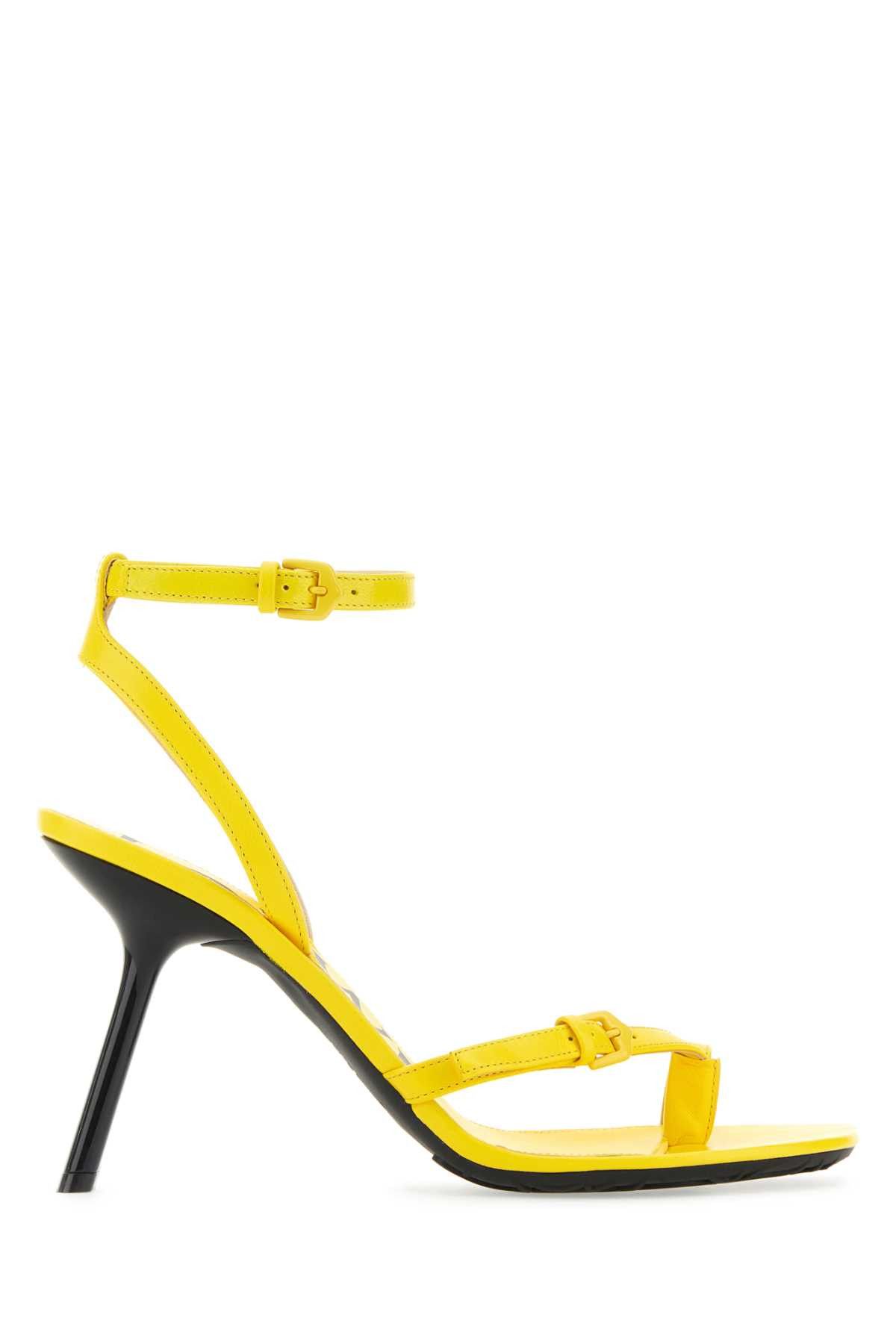 image of Loewe Yellow Leather Petal Sandals, Women's (Size 7)