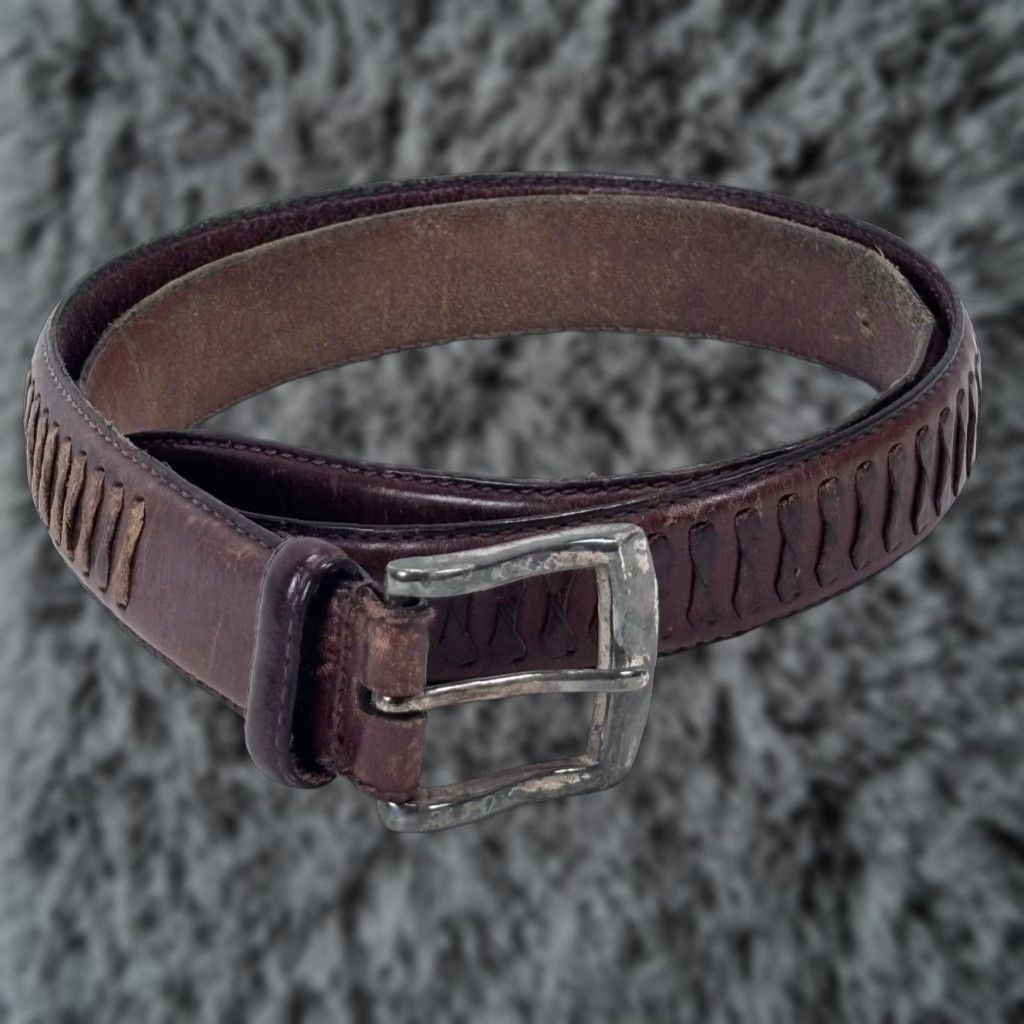Fossil VINTAGE Fossil Leather Men's Belt Brown 38 Regular Classic Adjustable Buckle Size 38 - 1 Thumbnail