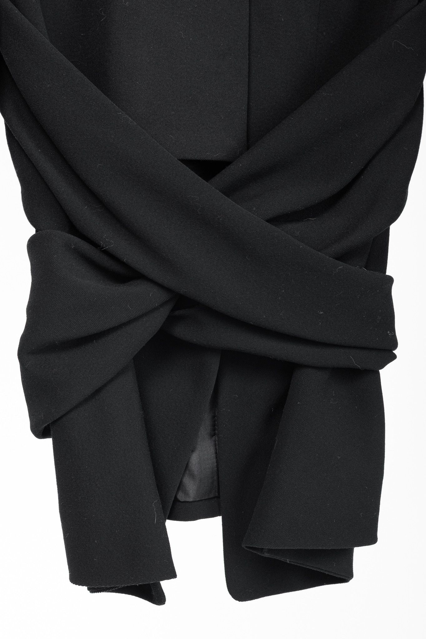 Donna Karan Donna Karan New York Black Wool-Crepe Wrap Blazer Size XS / US 0-2 / IT 36-38 - 8 Thumbnail