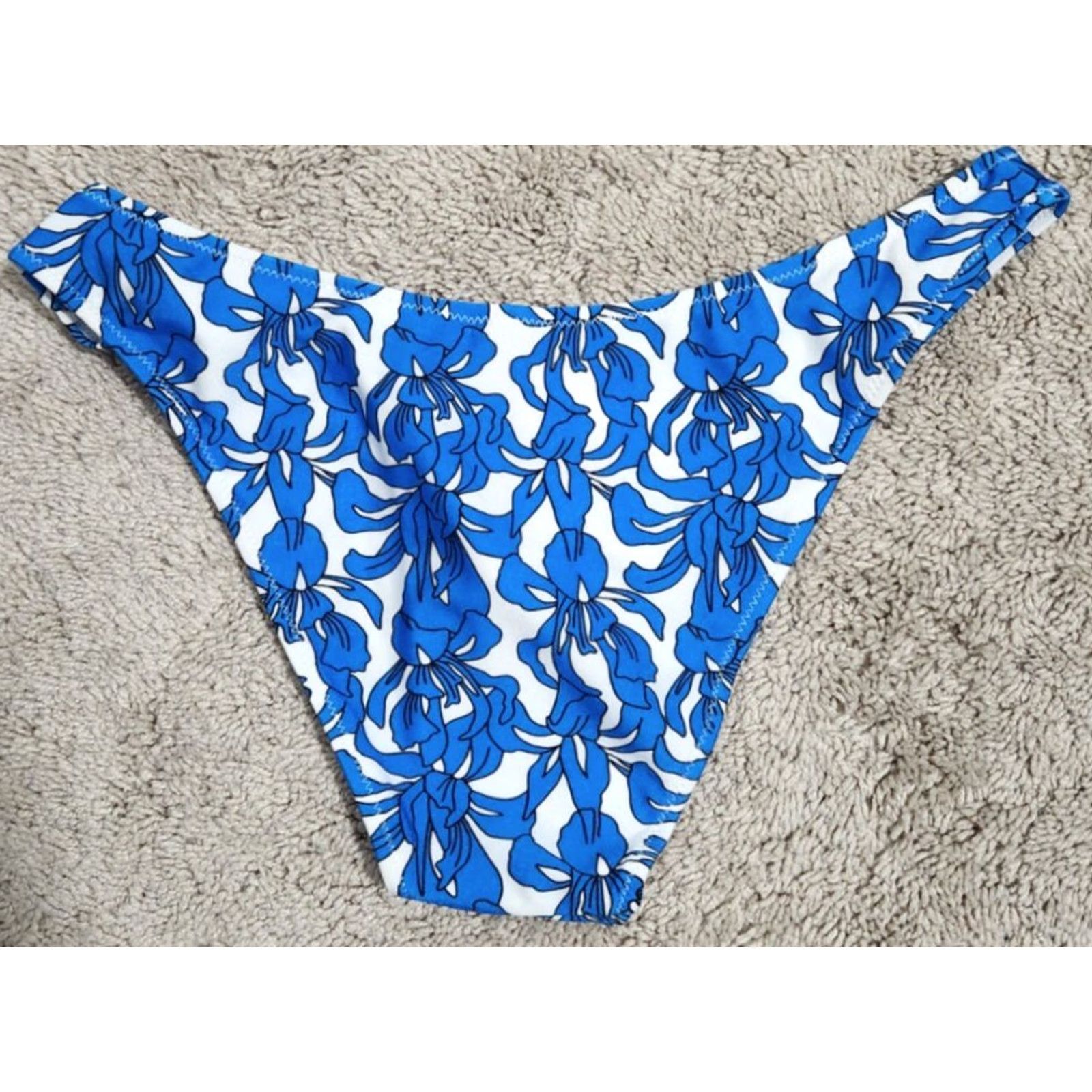 Brighton Bright Bikini Bottoms Womens M Floral Blue White Swimwear Size 32" / US 10 / IT 46 - 2 Thumbnail