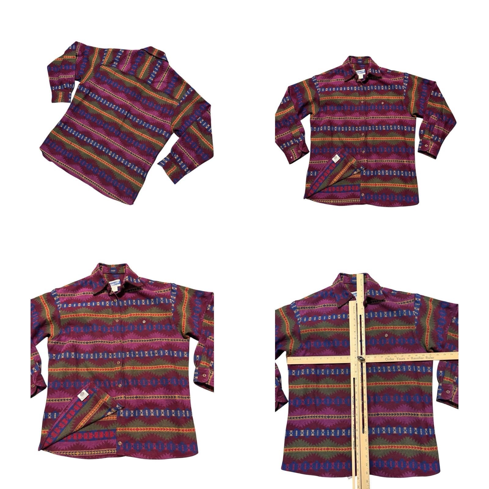 Pendleton VINTAGE Pendleton Shirt Geometric Aztec Tribal Wool Flannel M USA Read/Repair Size M / US 6-8 / IT 42-44 - 9 Thumbnail