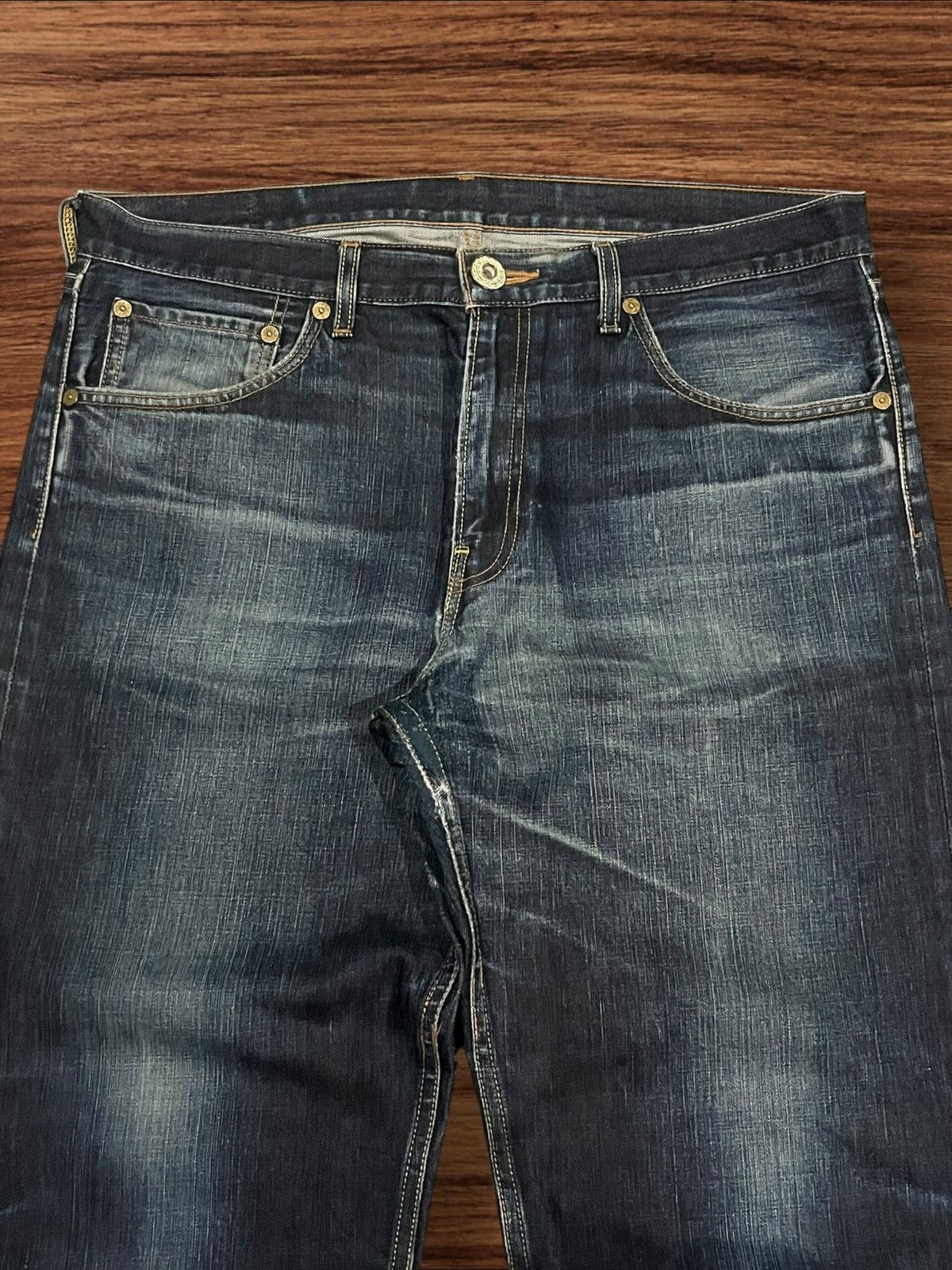 Levi's ⚡️Baggy⚡️Vintage Levi’s Lot 503 Dark Washed Distressed Jeans Size US 37 - 4 Thumbnail
