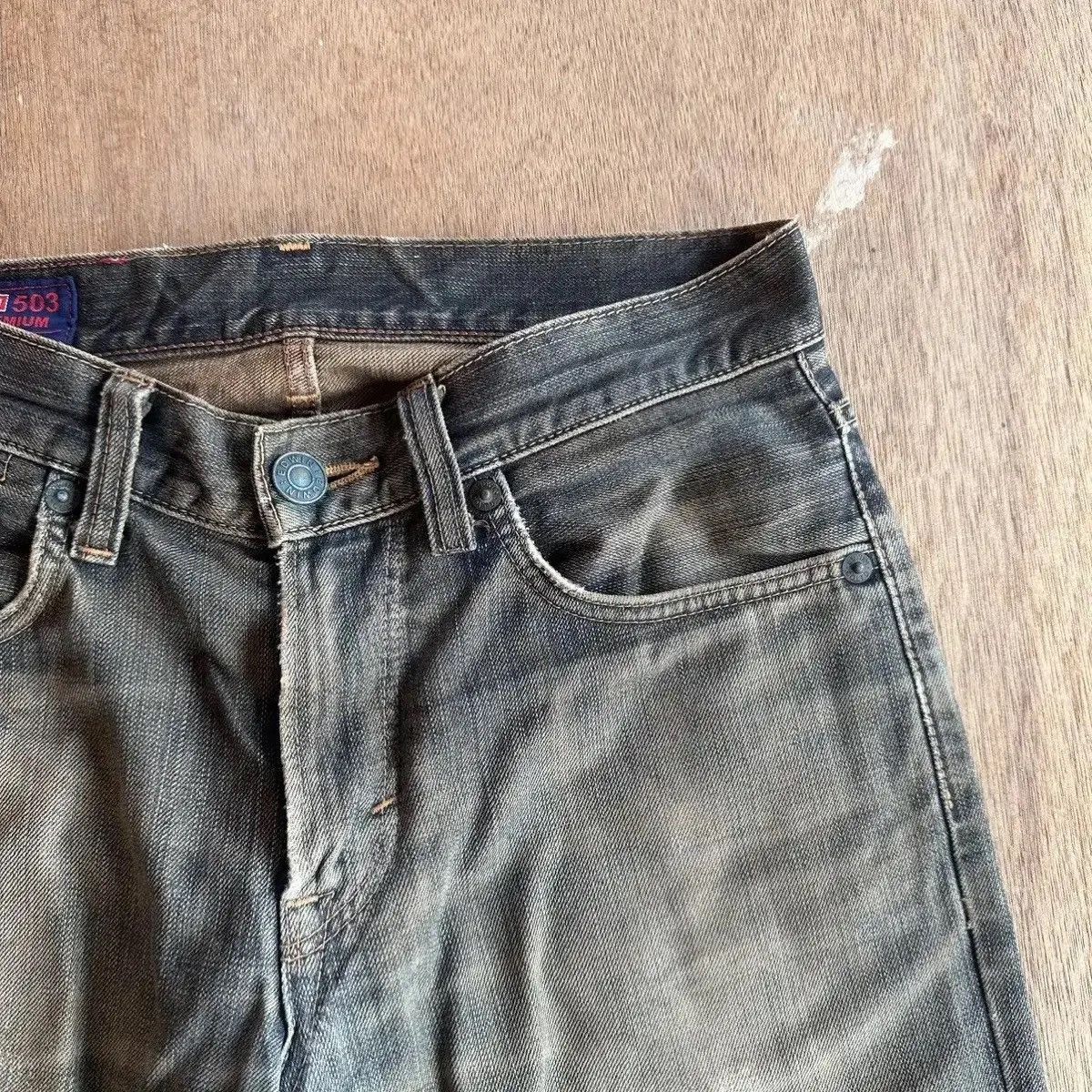 Vintage SICKS💥DISTRESSED DENIM VINTAGE EDWIN 503 JEANS MUDWASH PANT Size US 29 - 4 Thumbnail