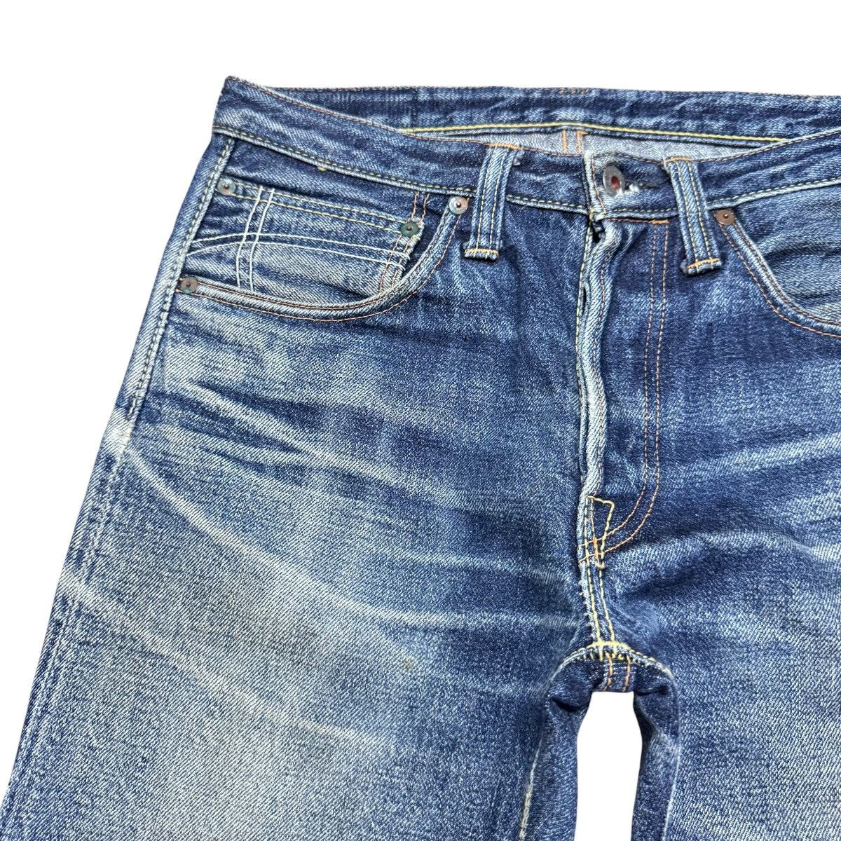 Jelado 17oz Graph Zero Distressed Denim Selvedge Jeans Natural Fade Size US 30 / EU 46 - 4 Thumbnail