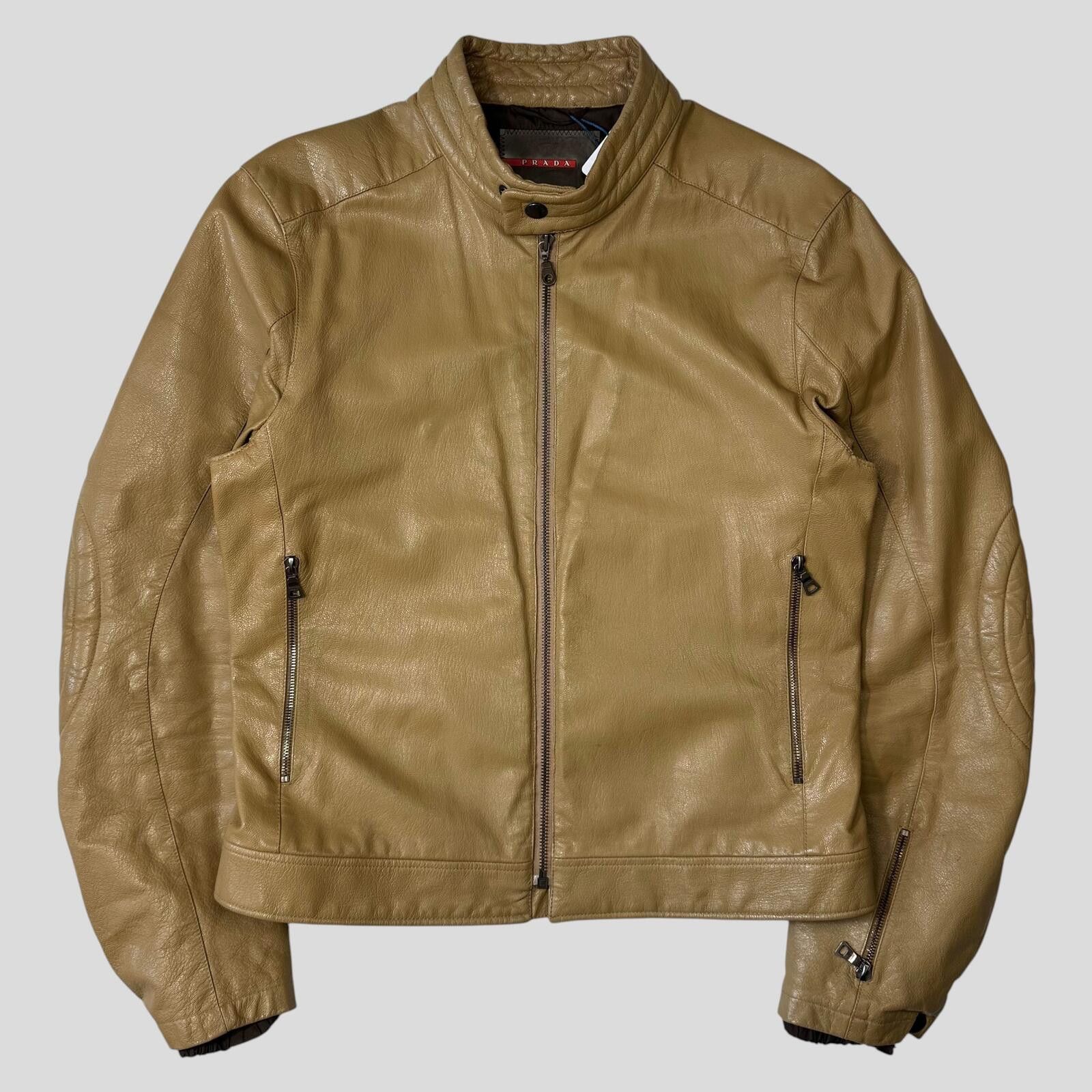 Prada Prada SS00 Leather Articulated Elbow Detailed Moto Jacket M Size US M / EU 48-50 / 2 - 1 Thumbnail