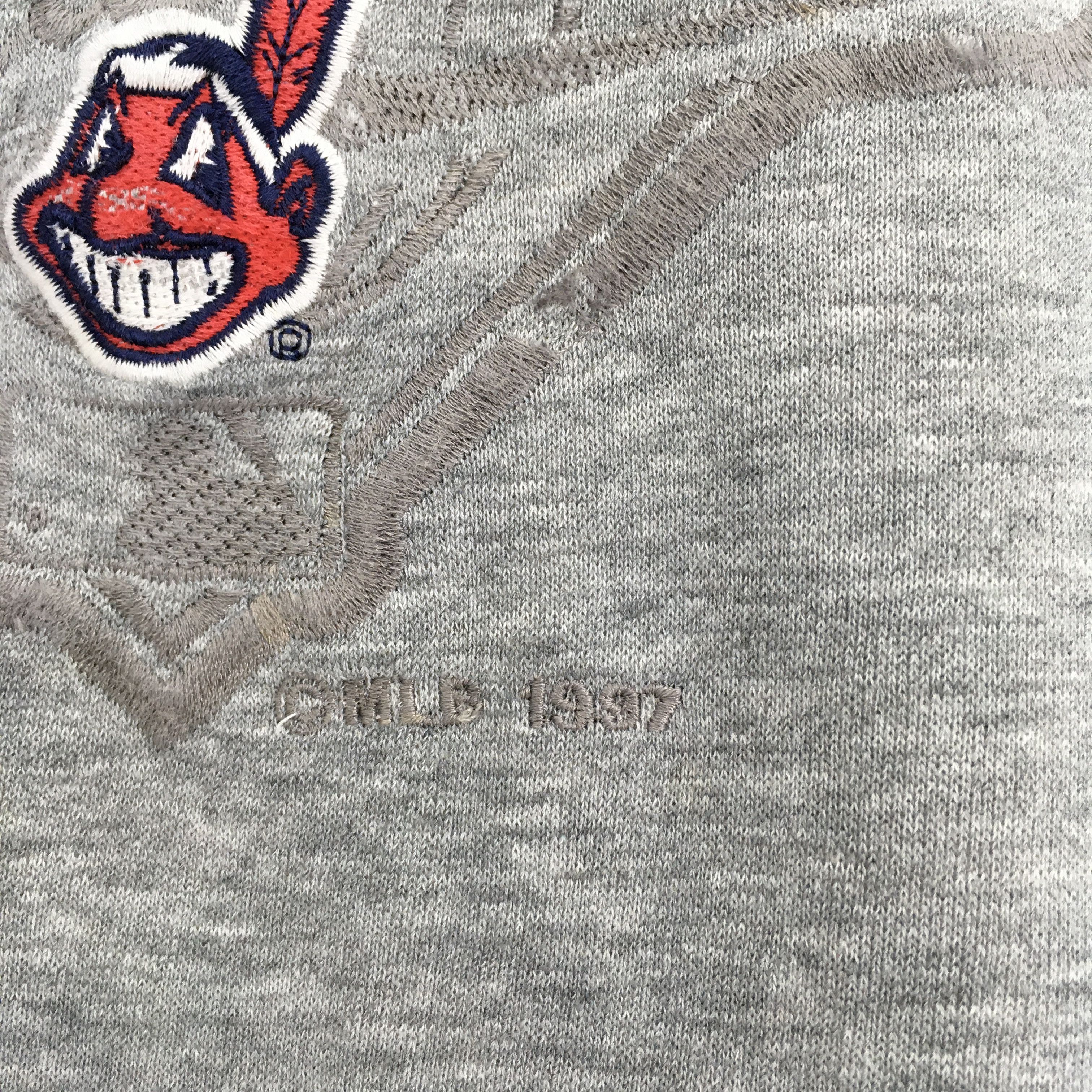 MLB Vintage 90s Cleveland Indians MLB Boxy Sweatshirt XLarge Size US XL / EU 56 / 4 - 5 Thumbnail