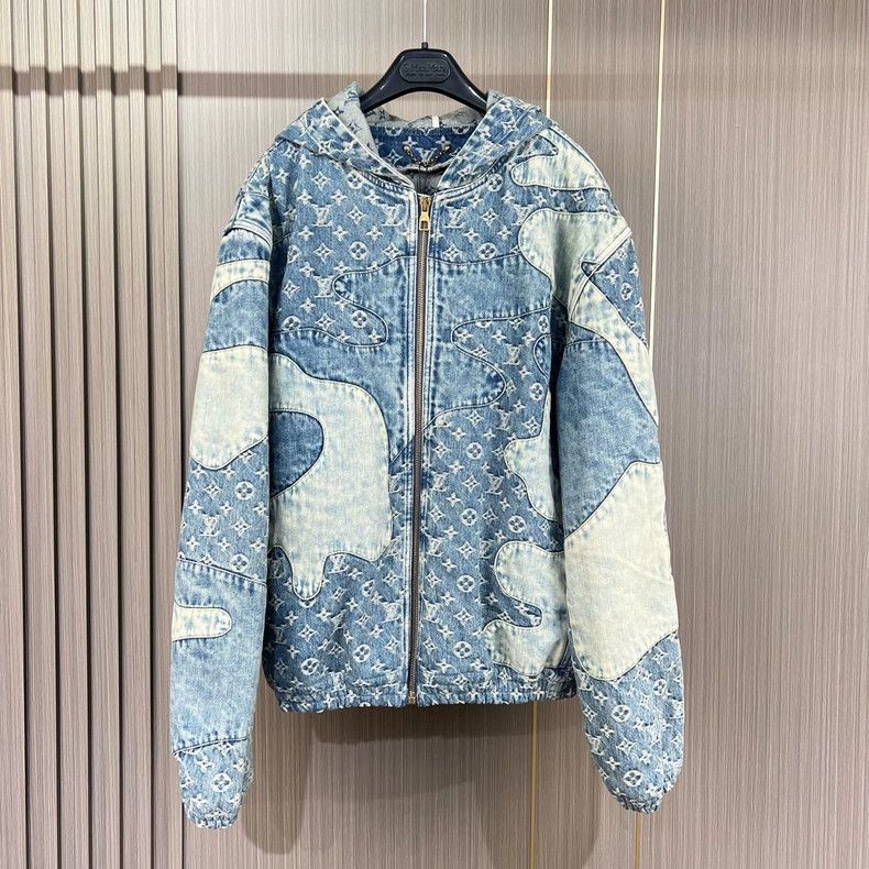 Louis Vuitton Second-generation full-print hooded denim jac
