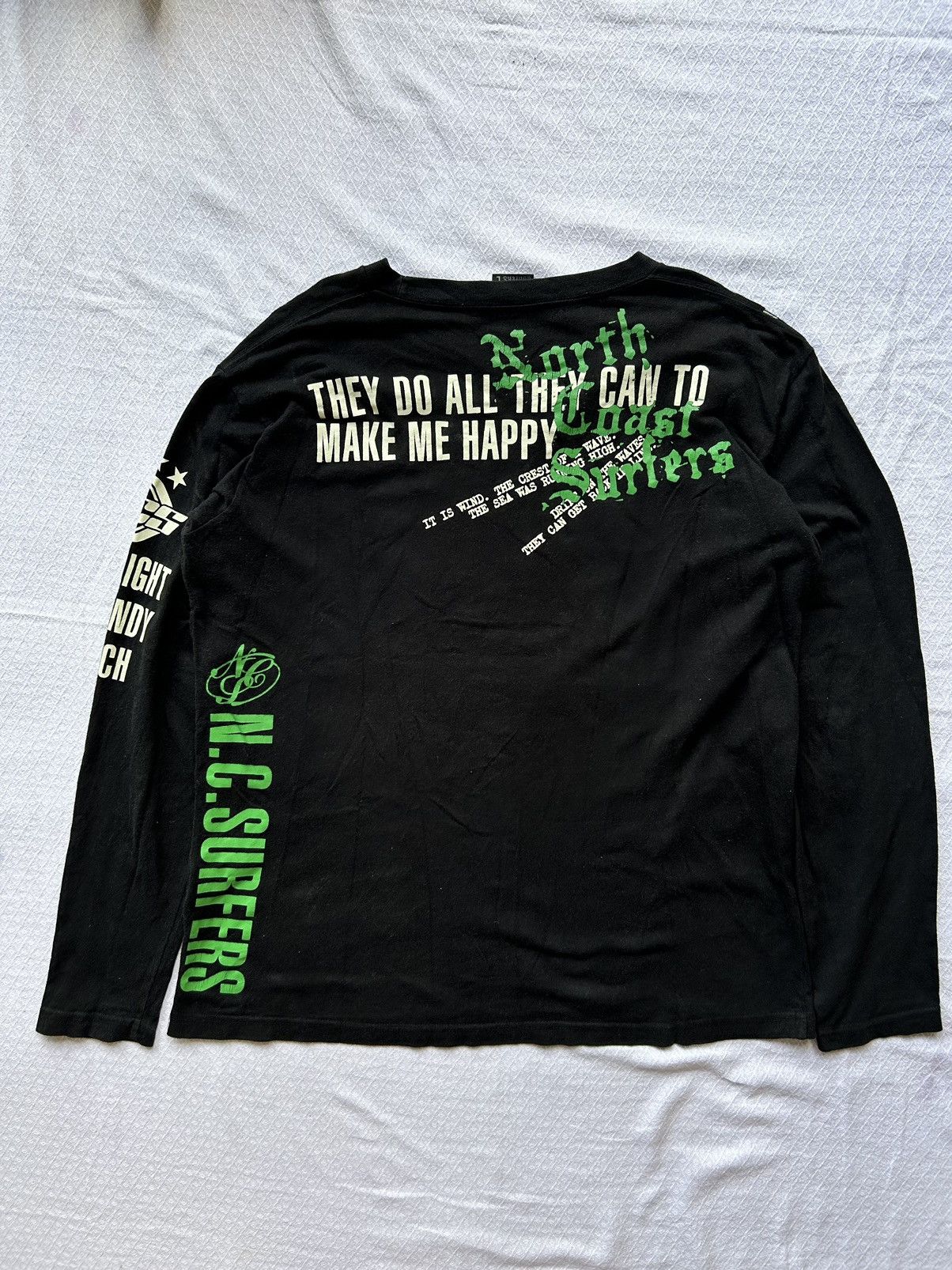 Vintage North Coast Surfers Japan Seditionaries Poem Long Sleeve Size US L / EU 52-54 / 3 - 8 Thumbnail