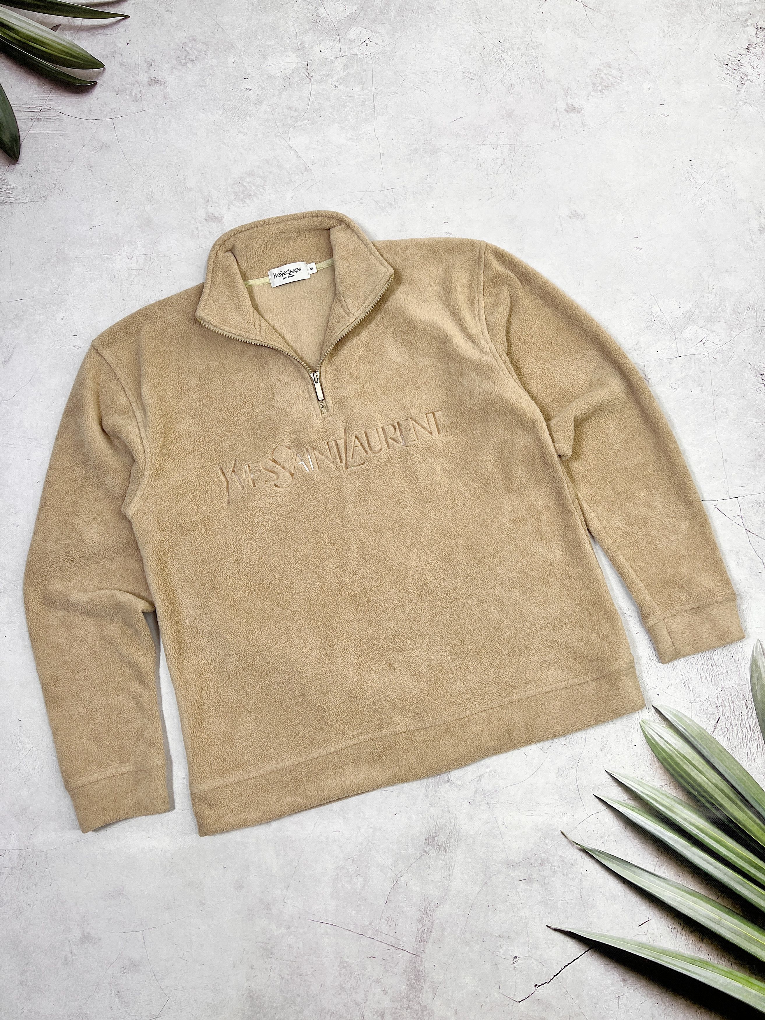 Vintage Vintage Yves Saint Laurent Fleece 1/4 zip Pullover Size US M / EU 48-50 / 2 - 1 Thumbnail